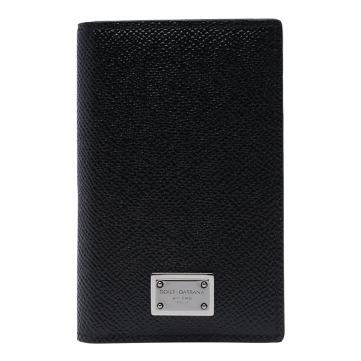 Shop Dolce & Gabbana Bifold Leather Cardholder Dauphine Print In Nero