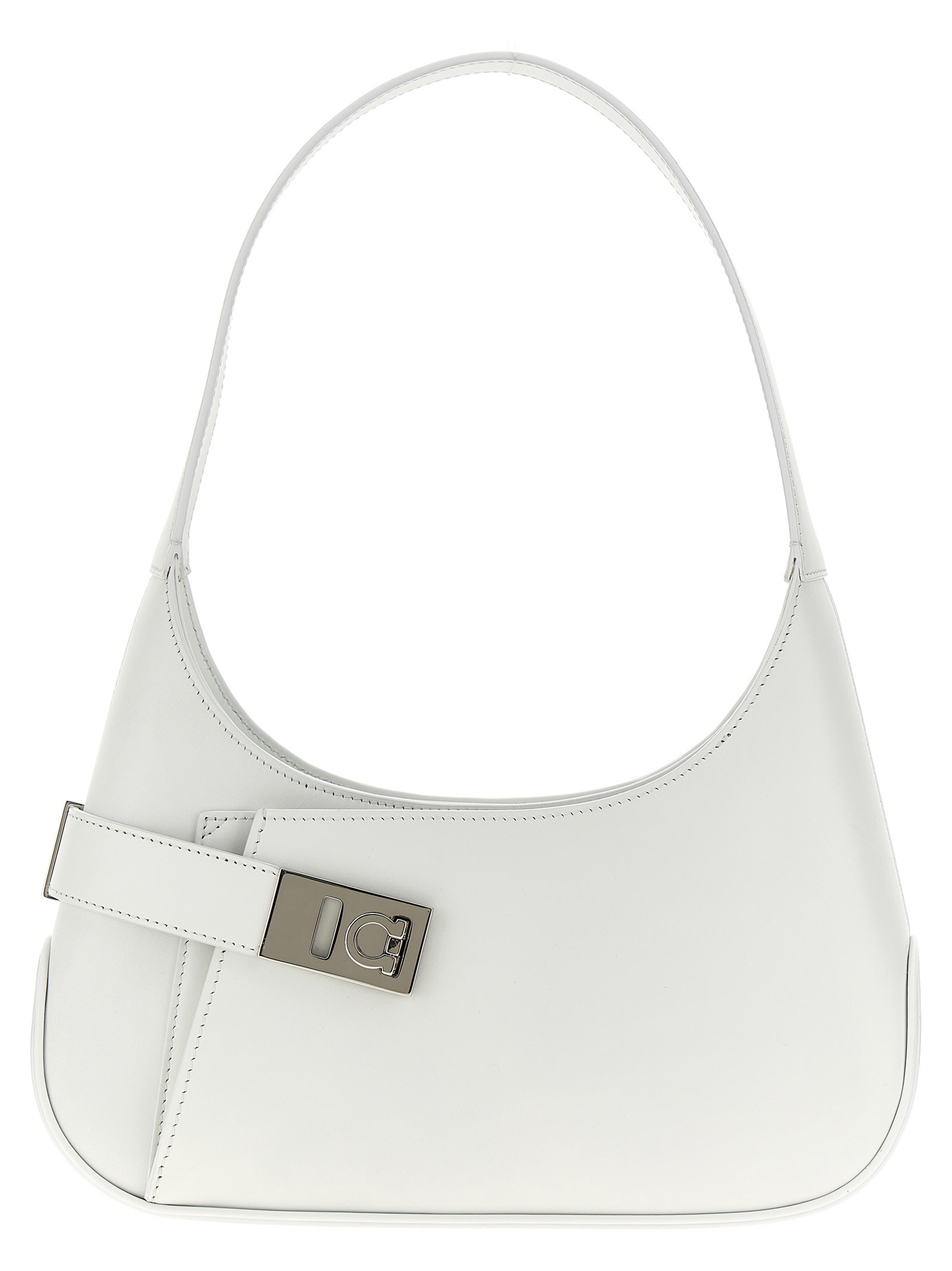 Shop Ferragamo Archive Medium Shoulder Bag In White