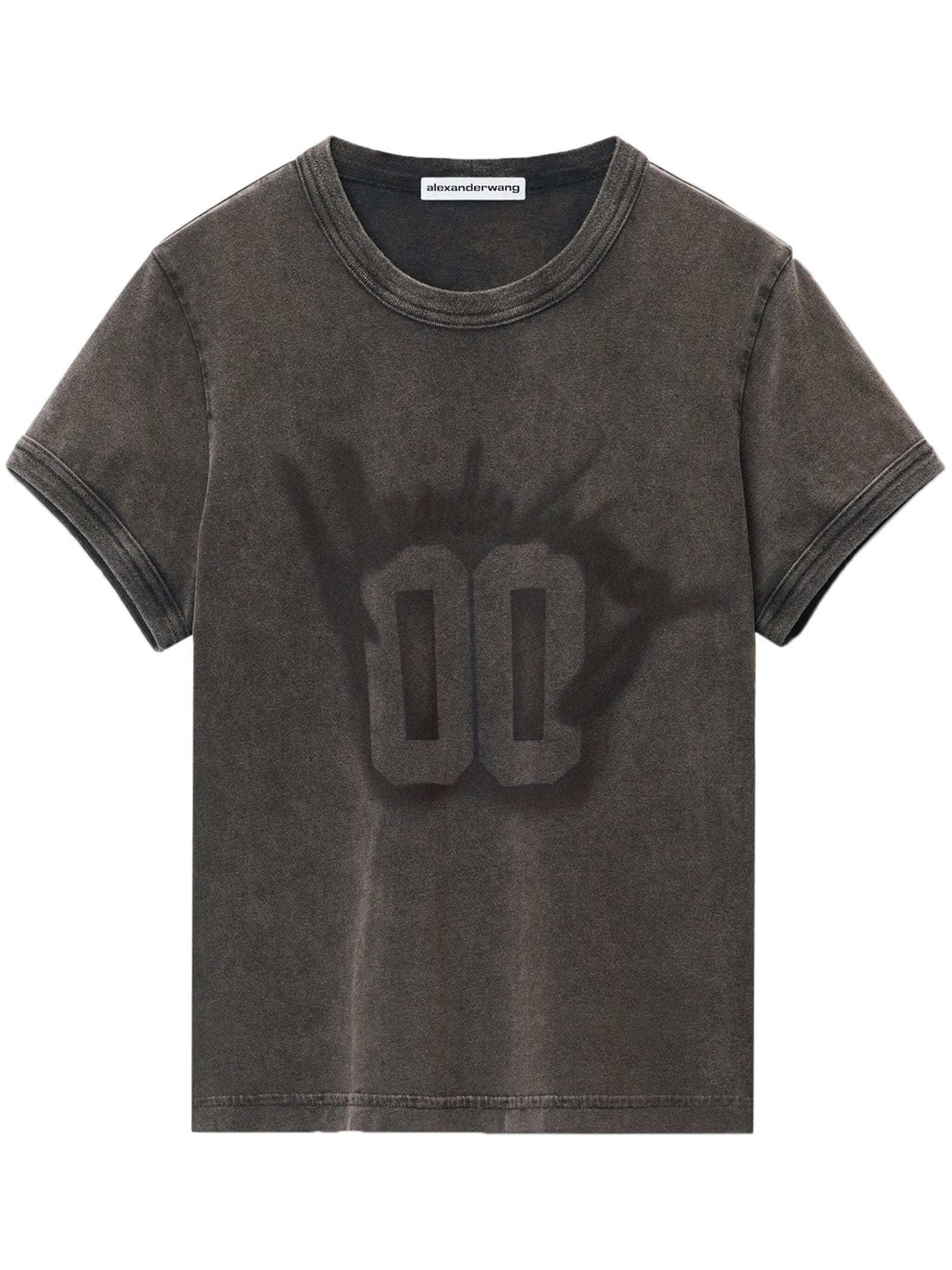 Shop Alexander Wang T Shirt Stampata In Charcoal