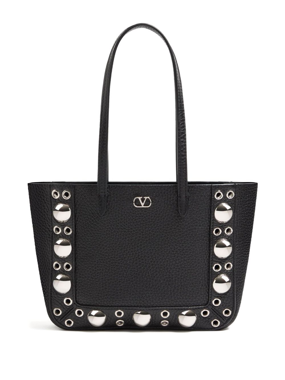 Valentino Nellcote Mini Shopping Tote Bag In Leather In Black