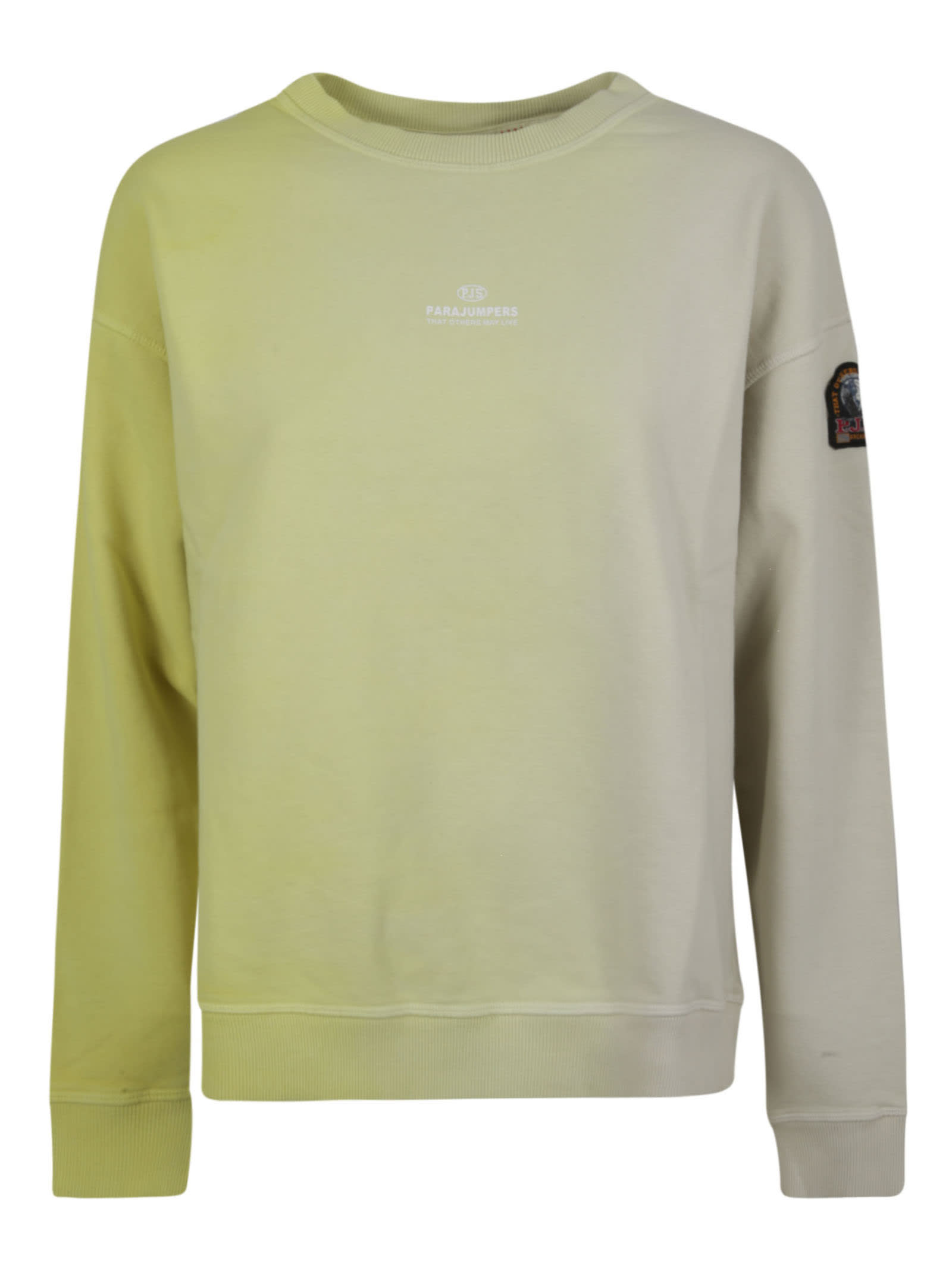 Parajumpers Logo Patch Sweatshirt In Highlighter Yellow