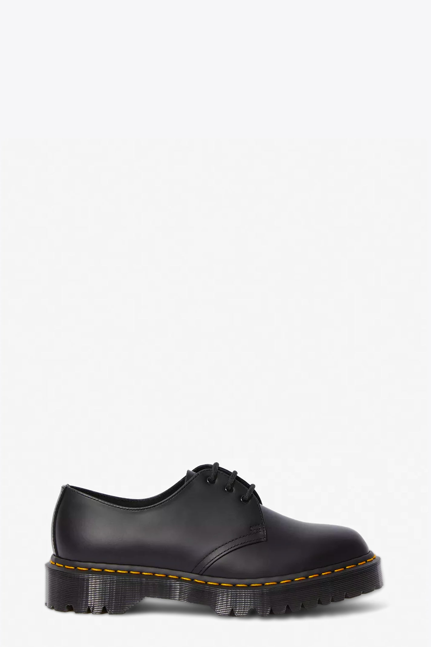 1461 Bex Black leather derby shoes with yellow stitching - 1461 Bex