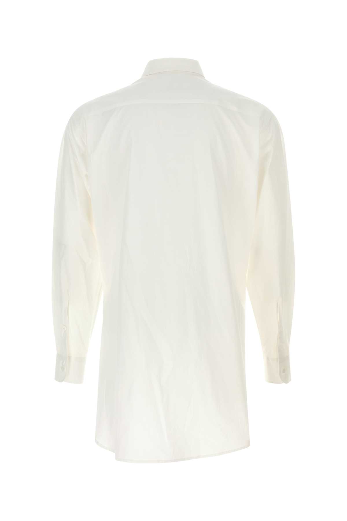 Yohji Yamamoto Cotton Shirt Featuring Long Sleeves And Collar In White