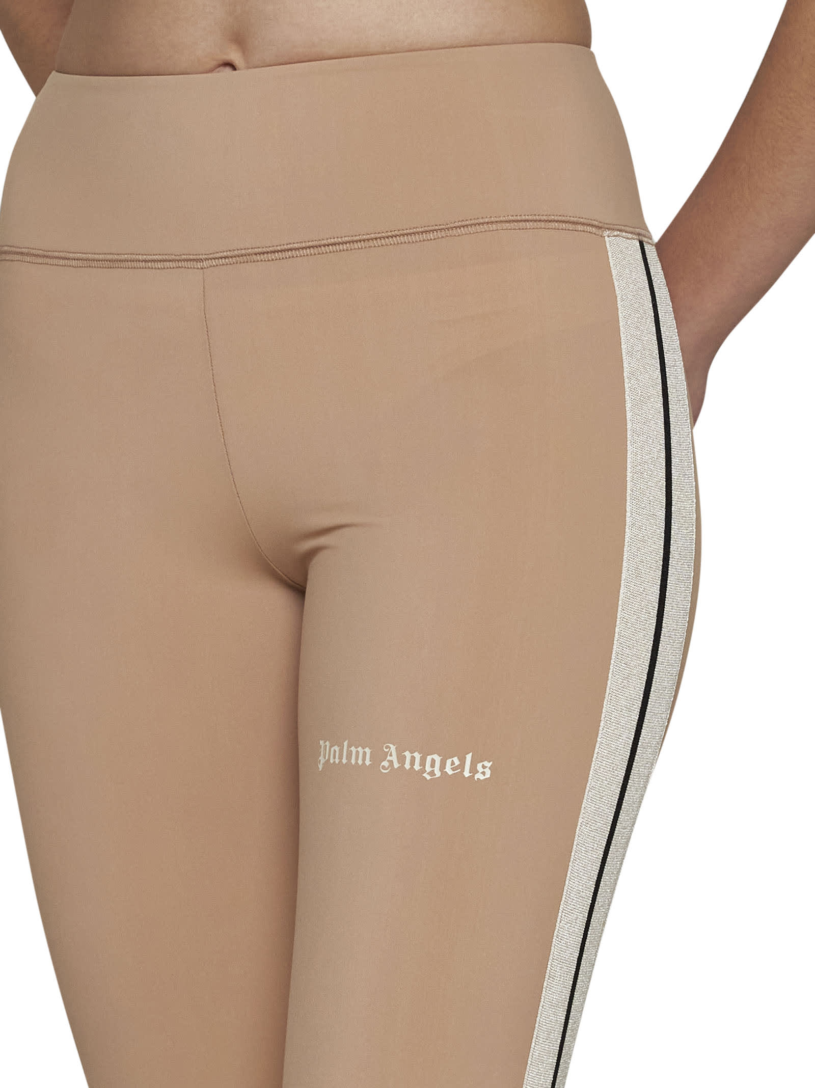 Shop Palm Angels Pants In Nude Off White