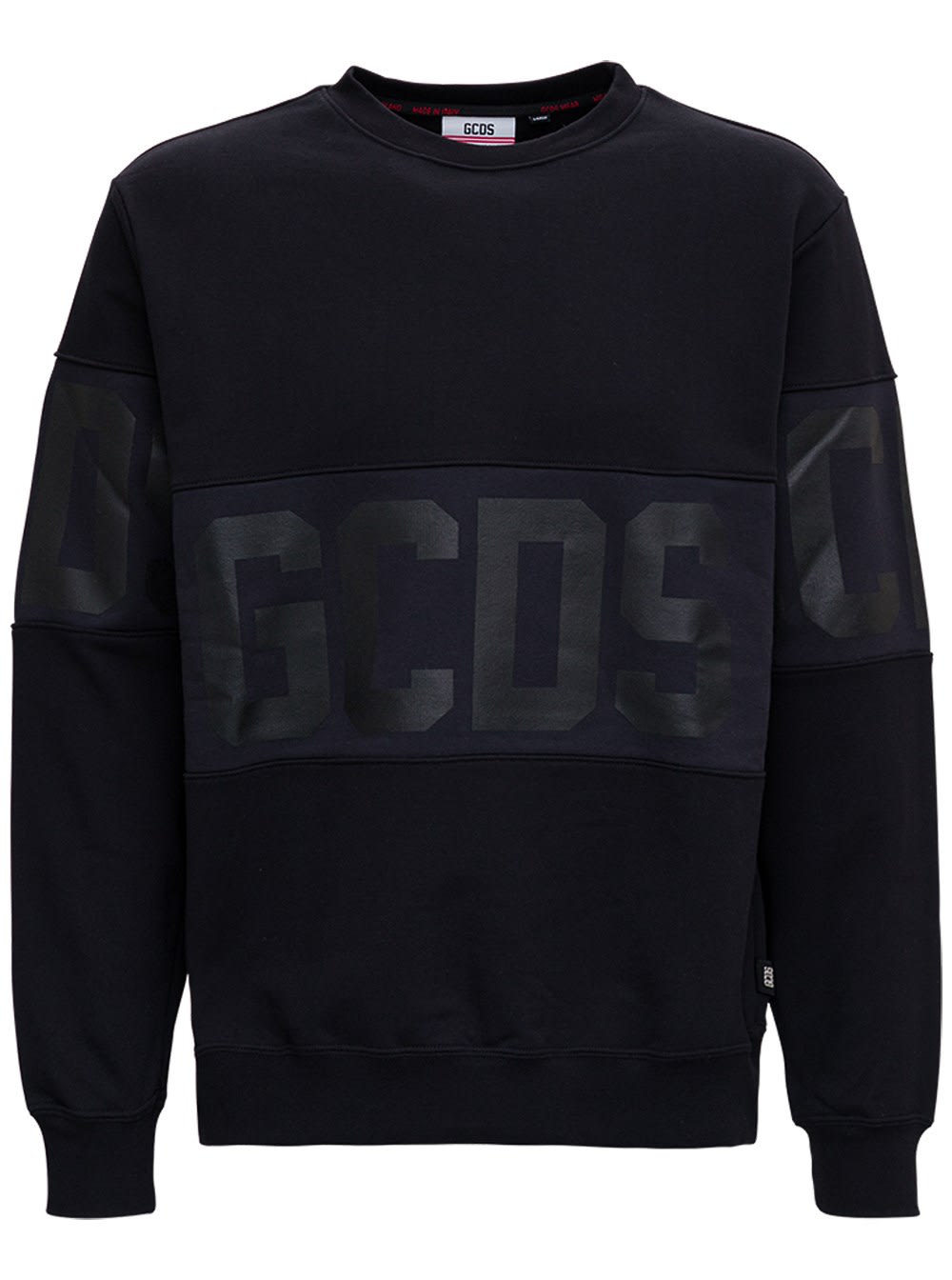 GCDS Cotton Sweatshirt With Logo Band Detail