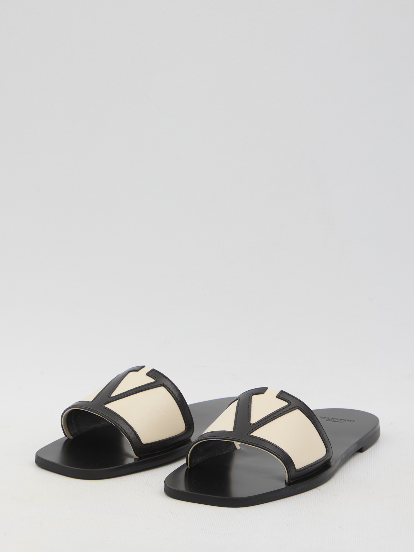 Shop Valentino Superstar Slide Sandals In Black
