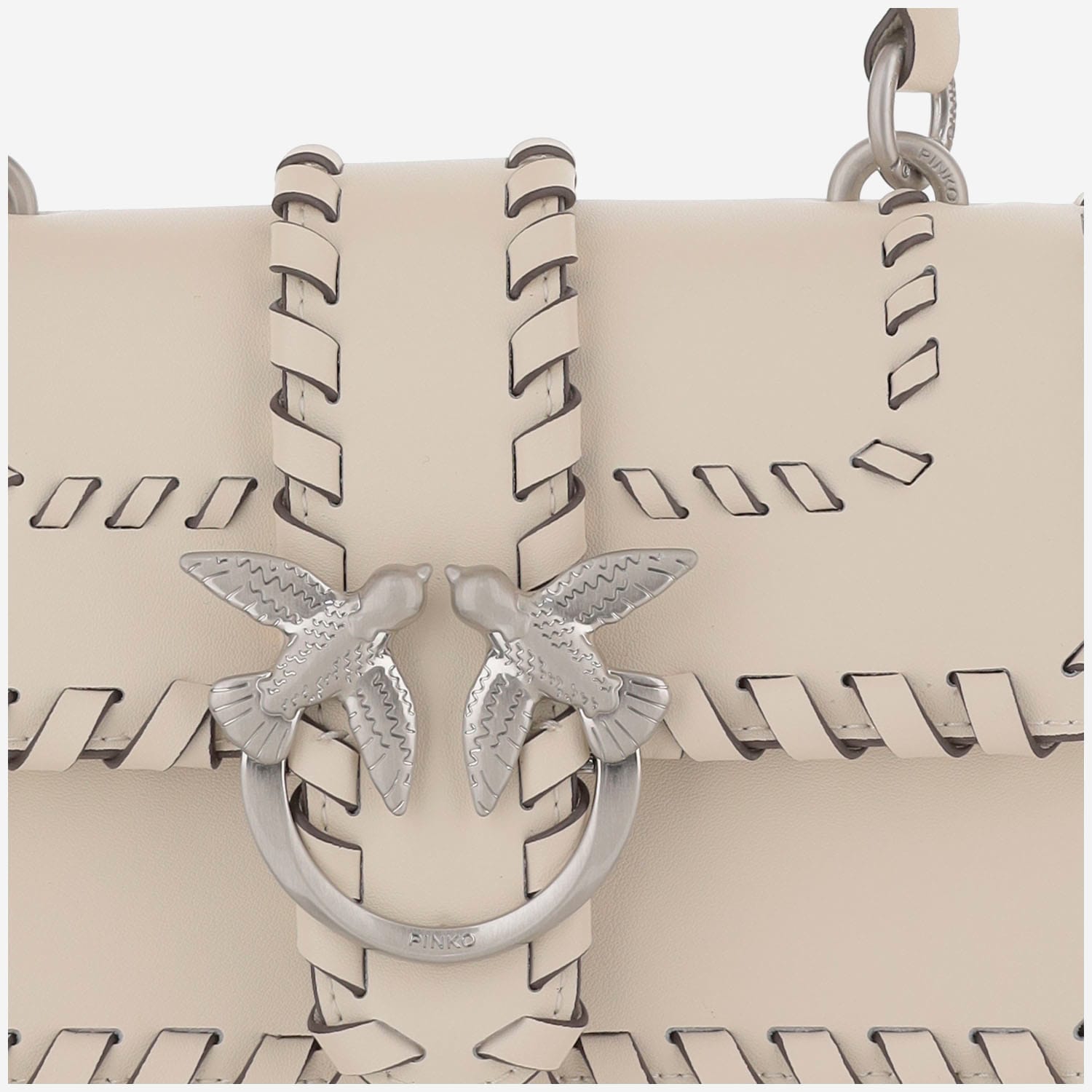Pinko Mini Love Leather Handbag In White