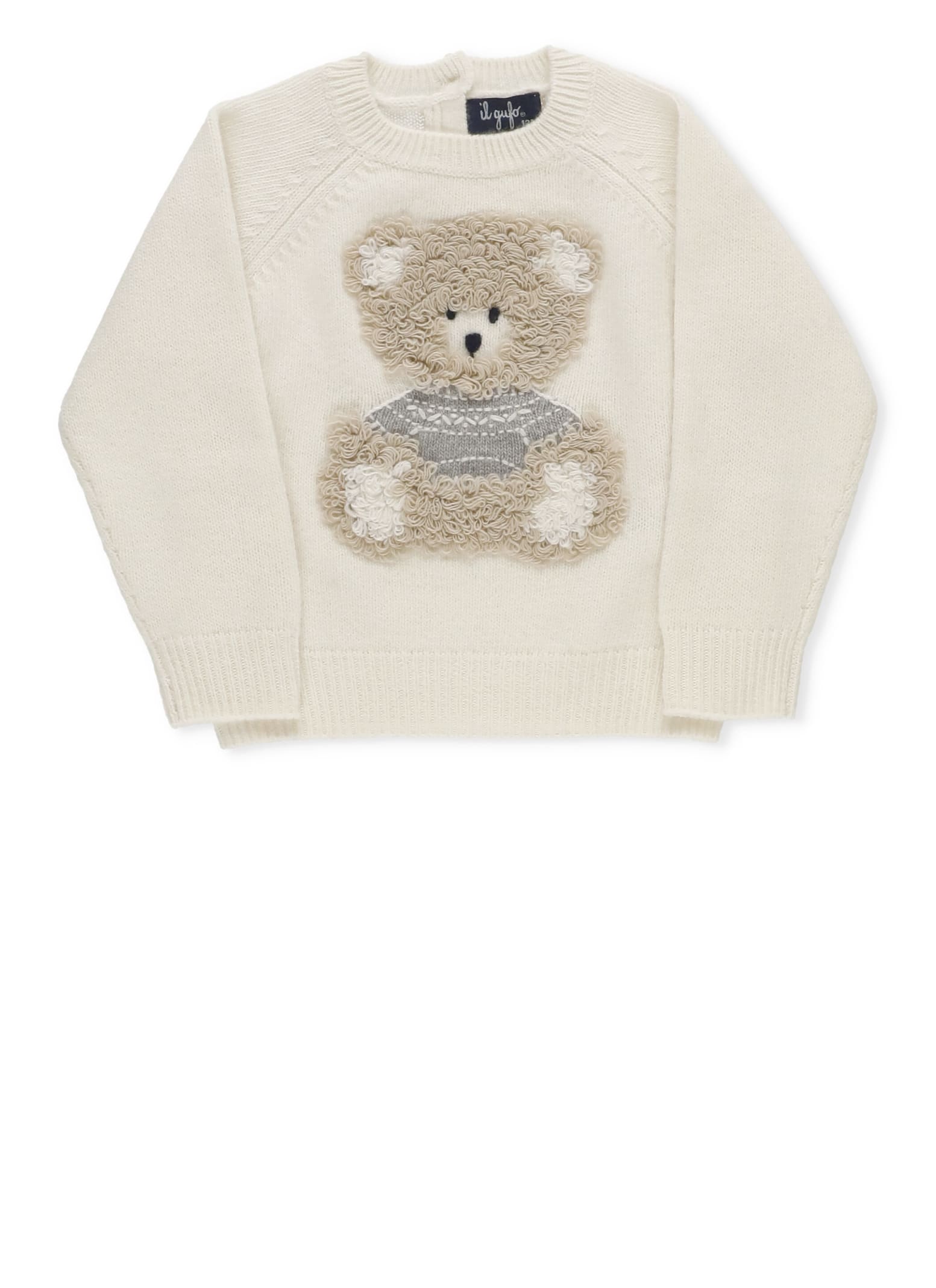 Il Gufo Wool Sweater With Teddy Bear