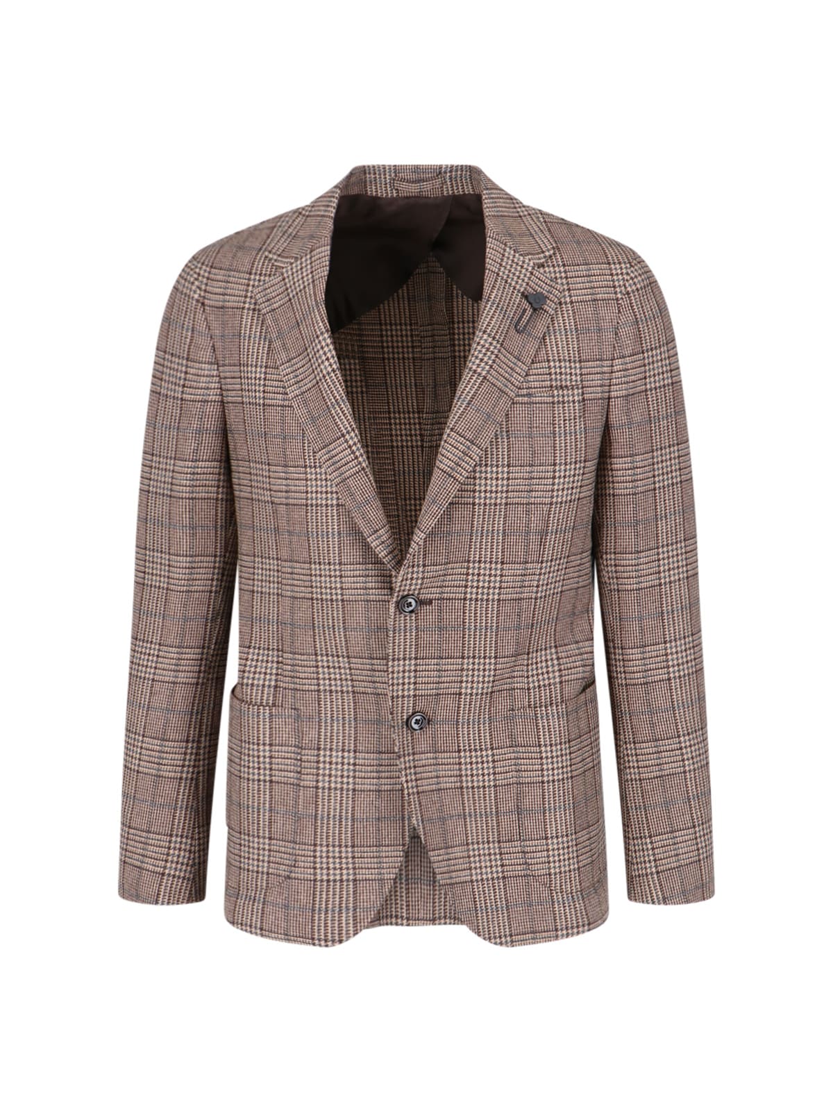 Shop Lardini Single-breasted Blazer In Brown