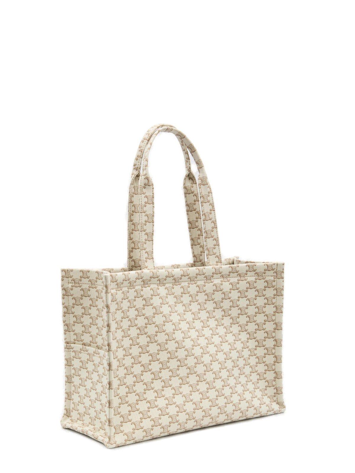 Shop Celine Cabas Large Tote Bag In White