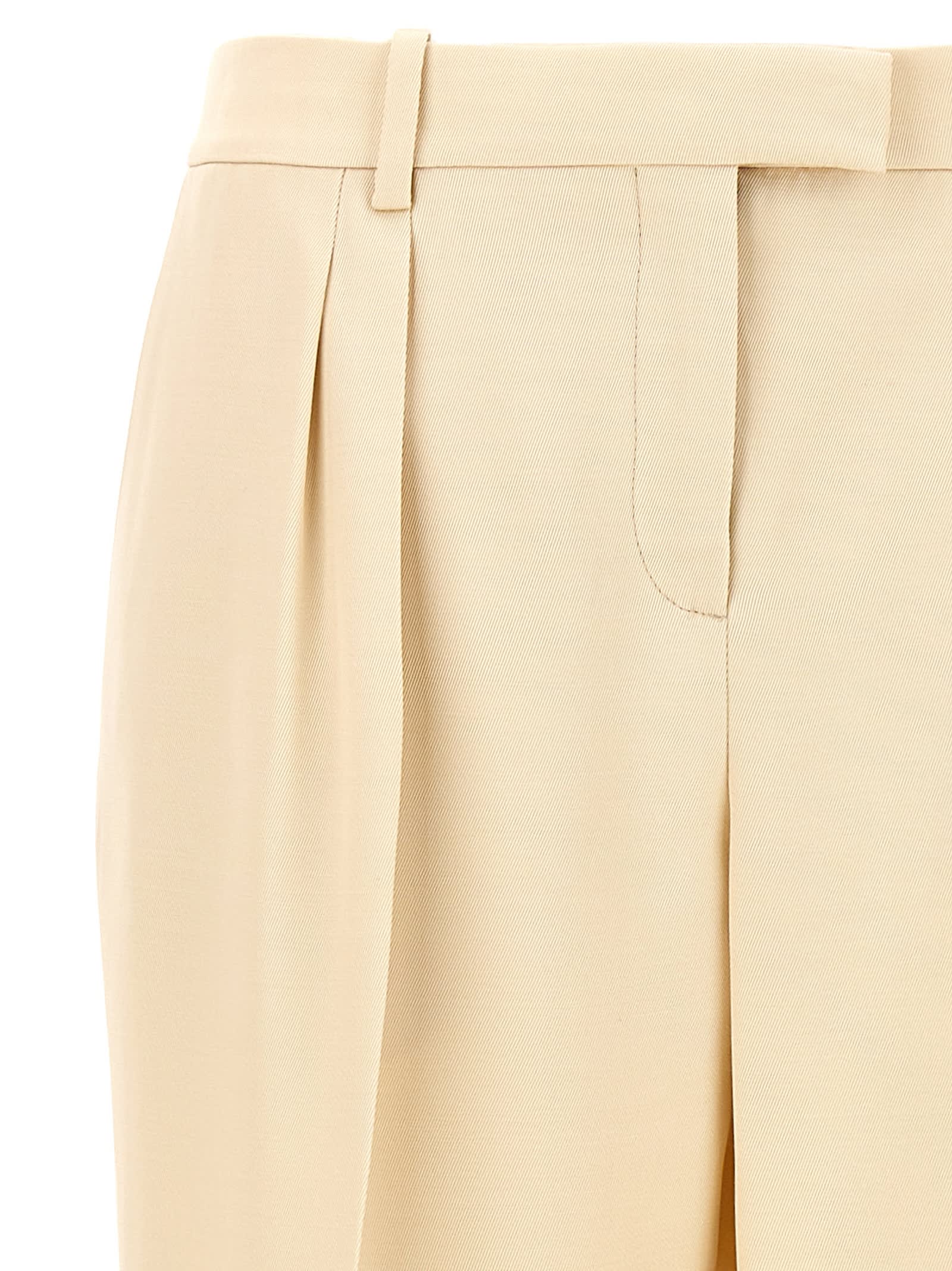 Shop Tom Ford Pants With Front Pleats In Beige