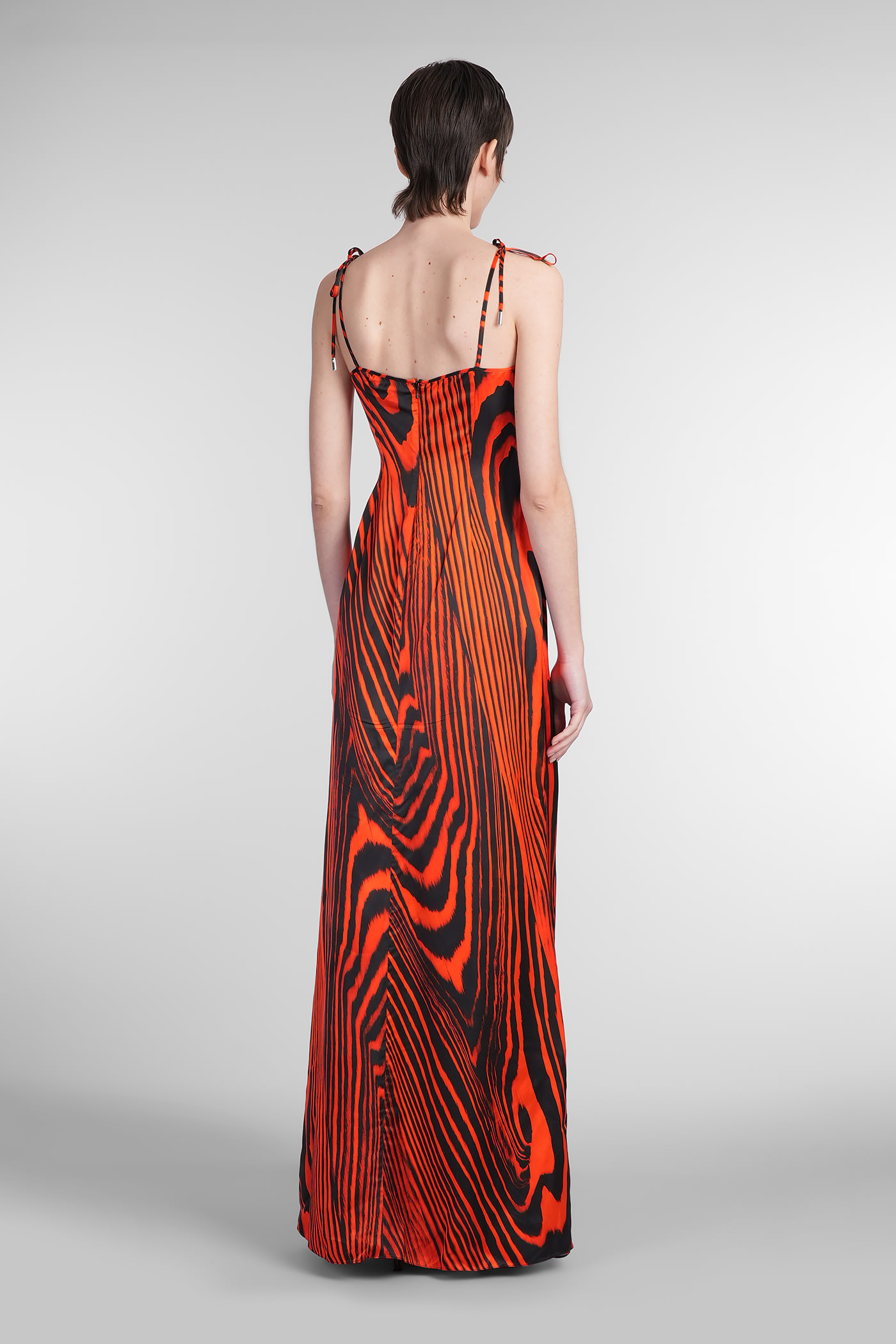 David Koma Printed Mesh Maxi Skirt Red And Black In Multi