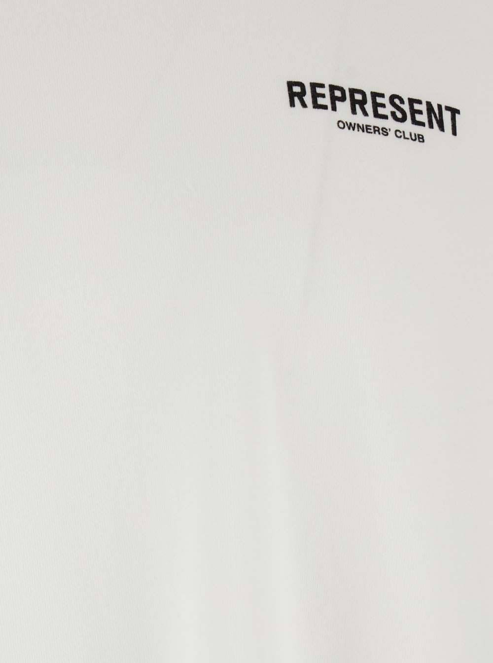 Represent White Crewneck T-shirt With With Front And Back Owners Club Print In Cotton Man