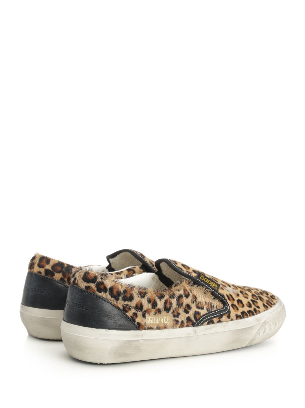 Golden Goose Brown Low Top Sneakers With Embossed Logo On The Heel And All-over Leopard Motif In Lea In Animalier