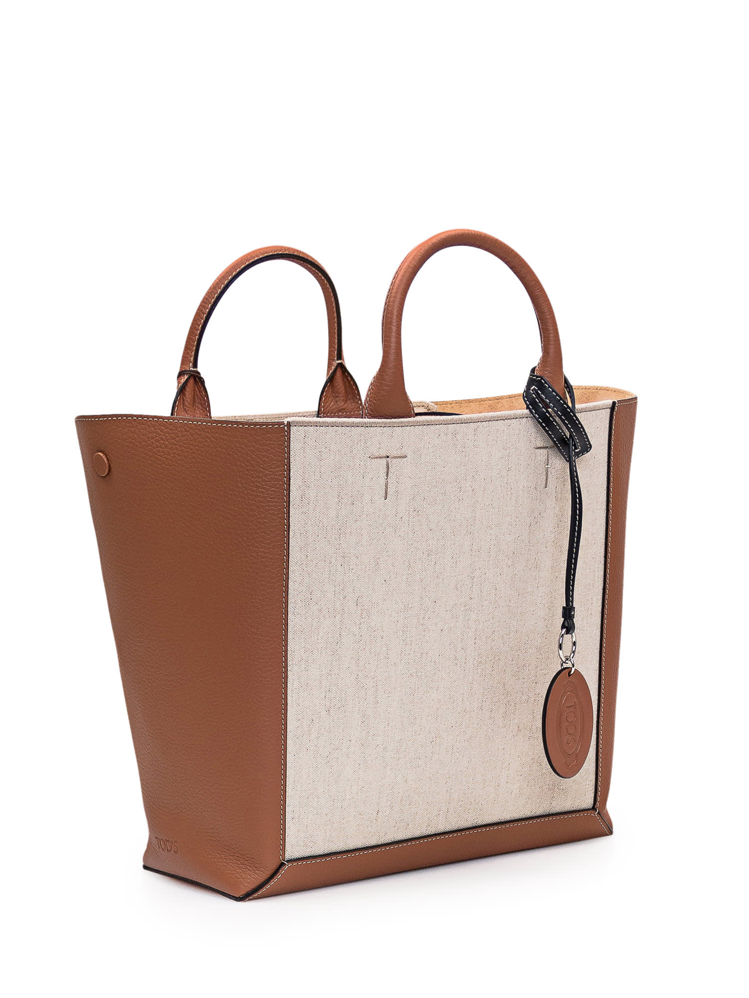 Shop Tod's Medium Shopping Bag In Mastice-kenia Scuro-nero