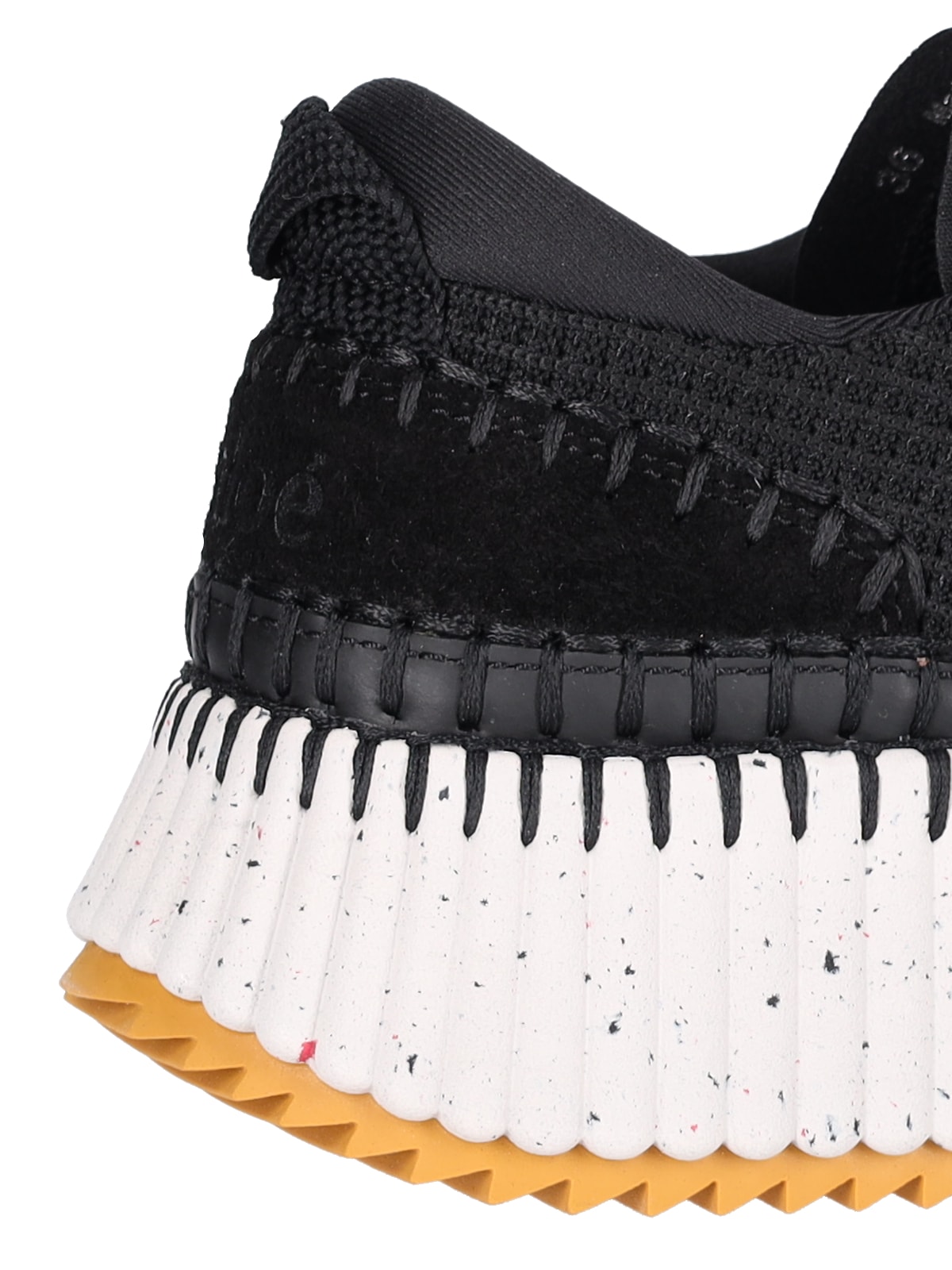 Chloé Nama Embroidered Suede And Recycled-mesh Sneakers In Black