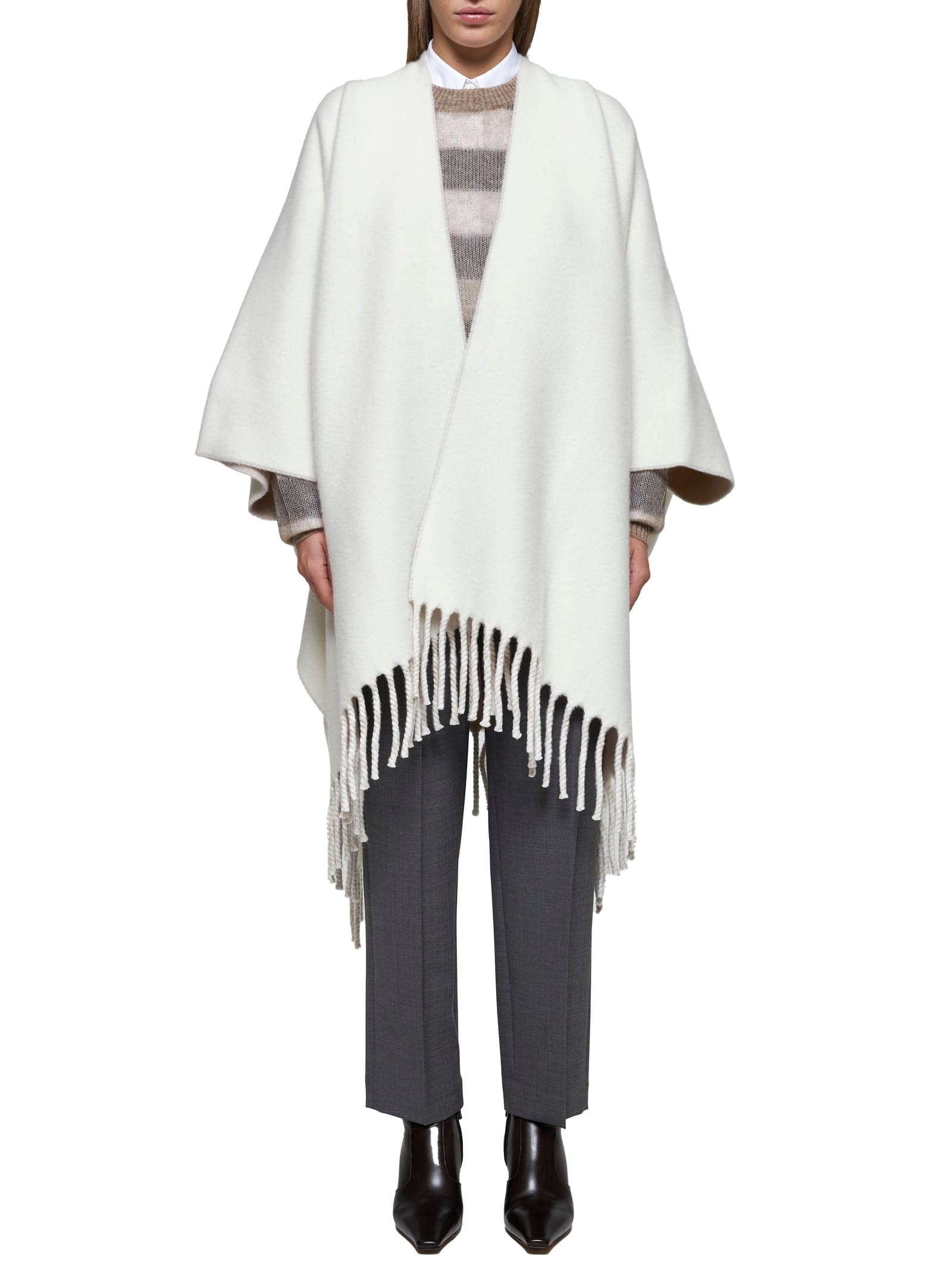 Shop Brunello Cucinelli Coat In Panama+beige