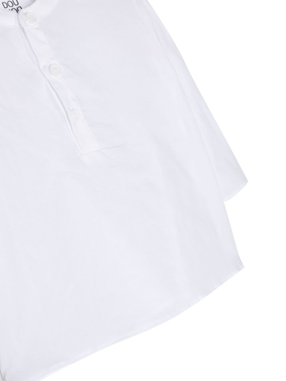 Shop Douuod Shirt With Short Sleeves In Cream