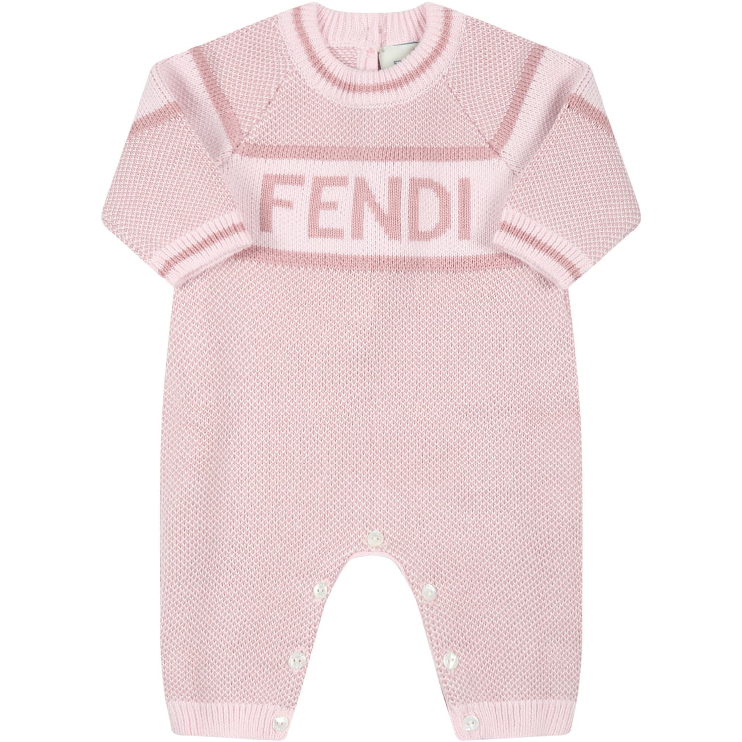 Fendi Pink Babygrow For Baby Girl