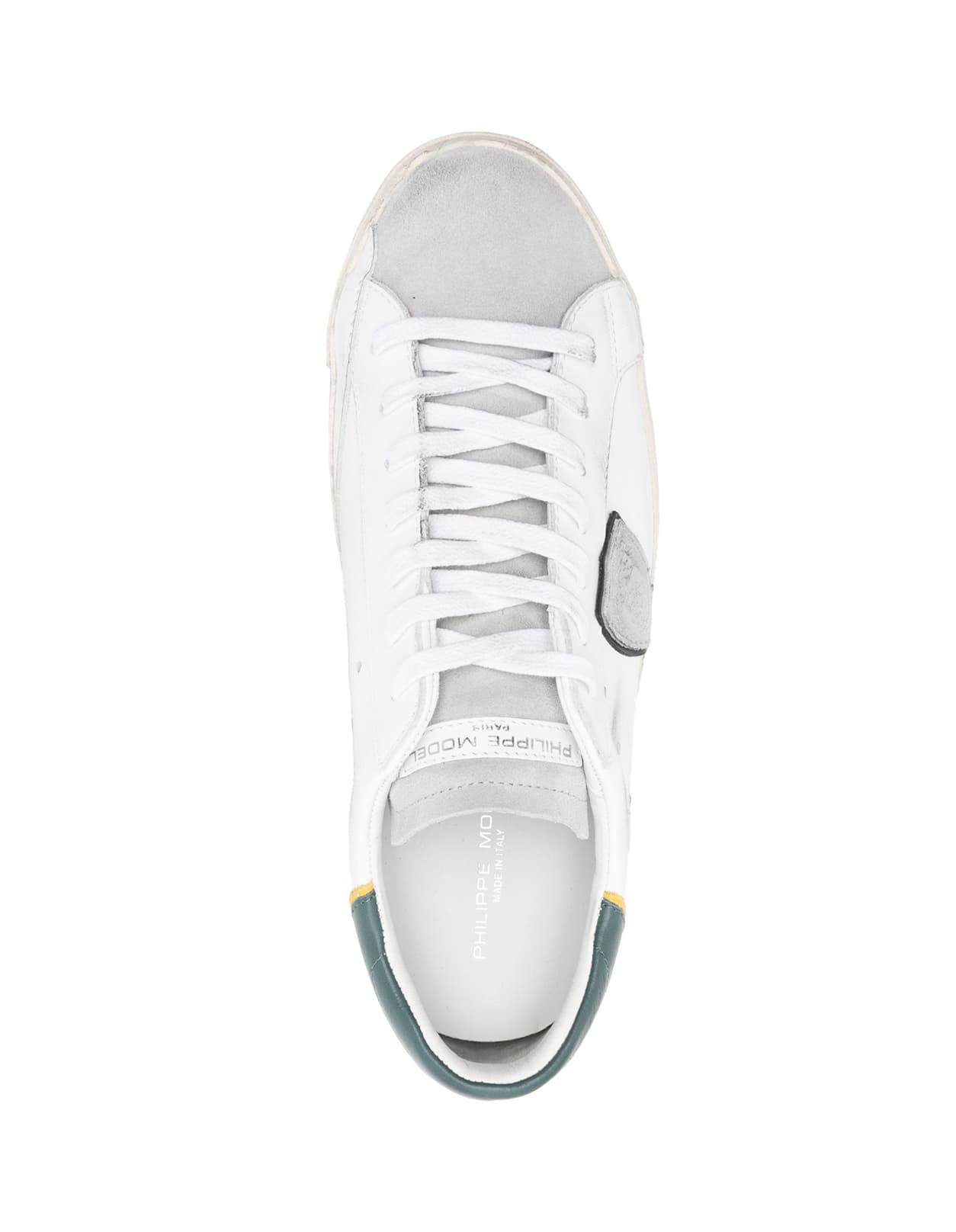 PHILIPPE MODEL WHITE AND GREEN PRSX SNEAKERS 