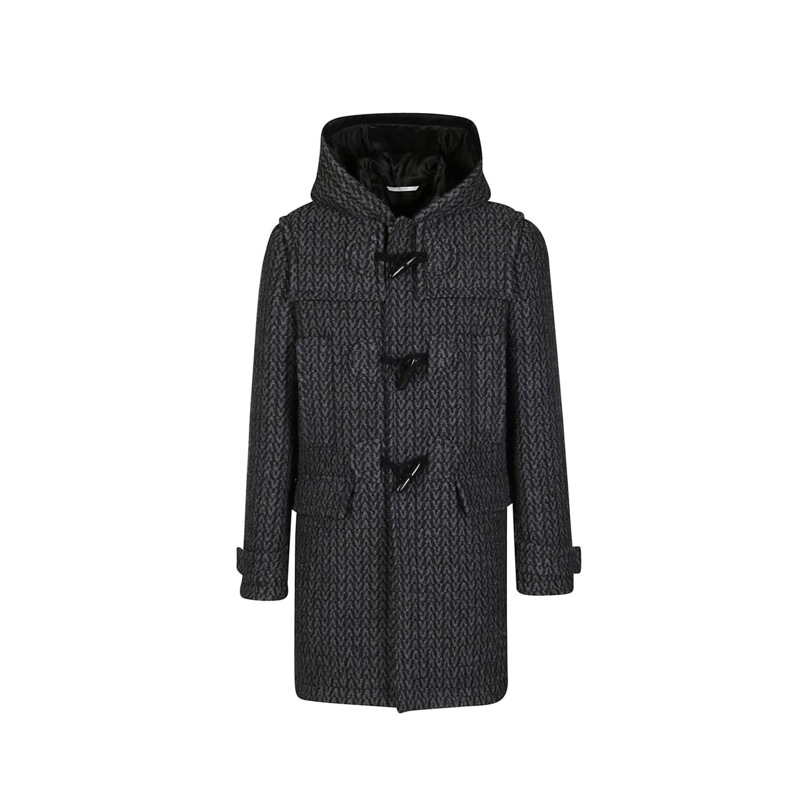 Shop Valentino Spigola Wool Coat In Gray