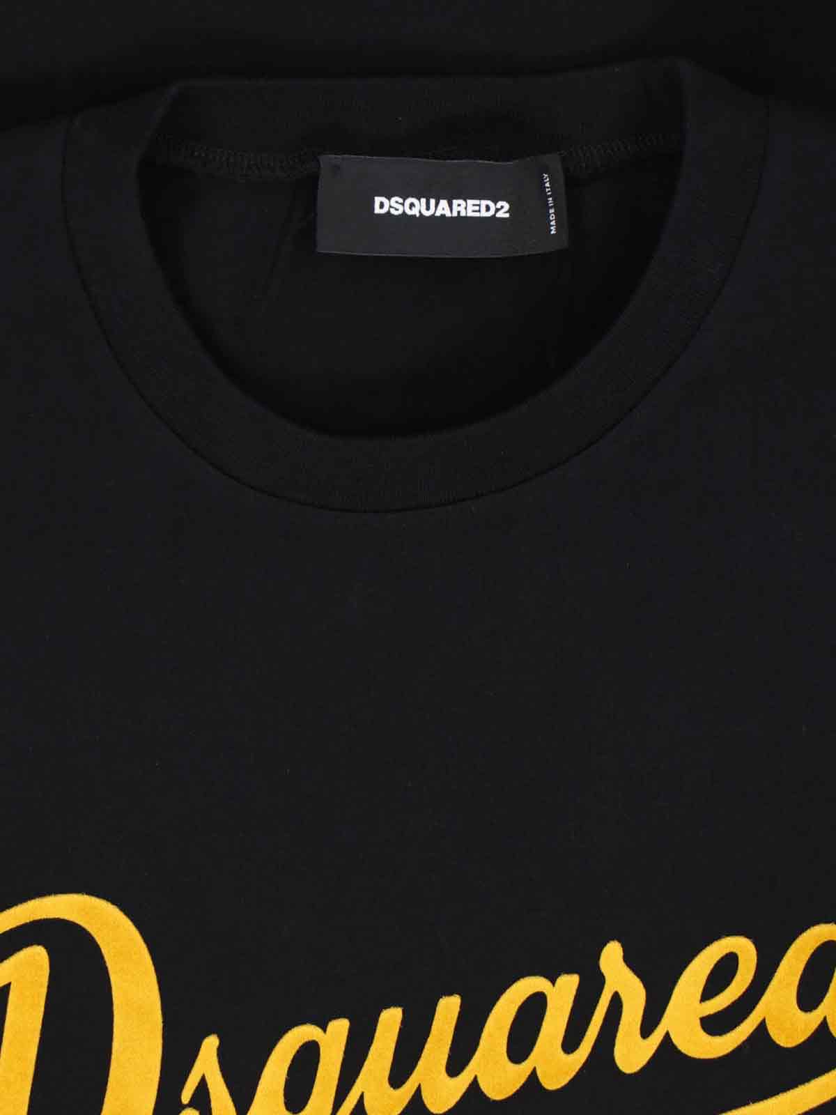 Dsquared2 Black T-shirt With Logo Print On The Front In Black