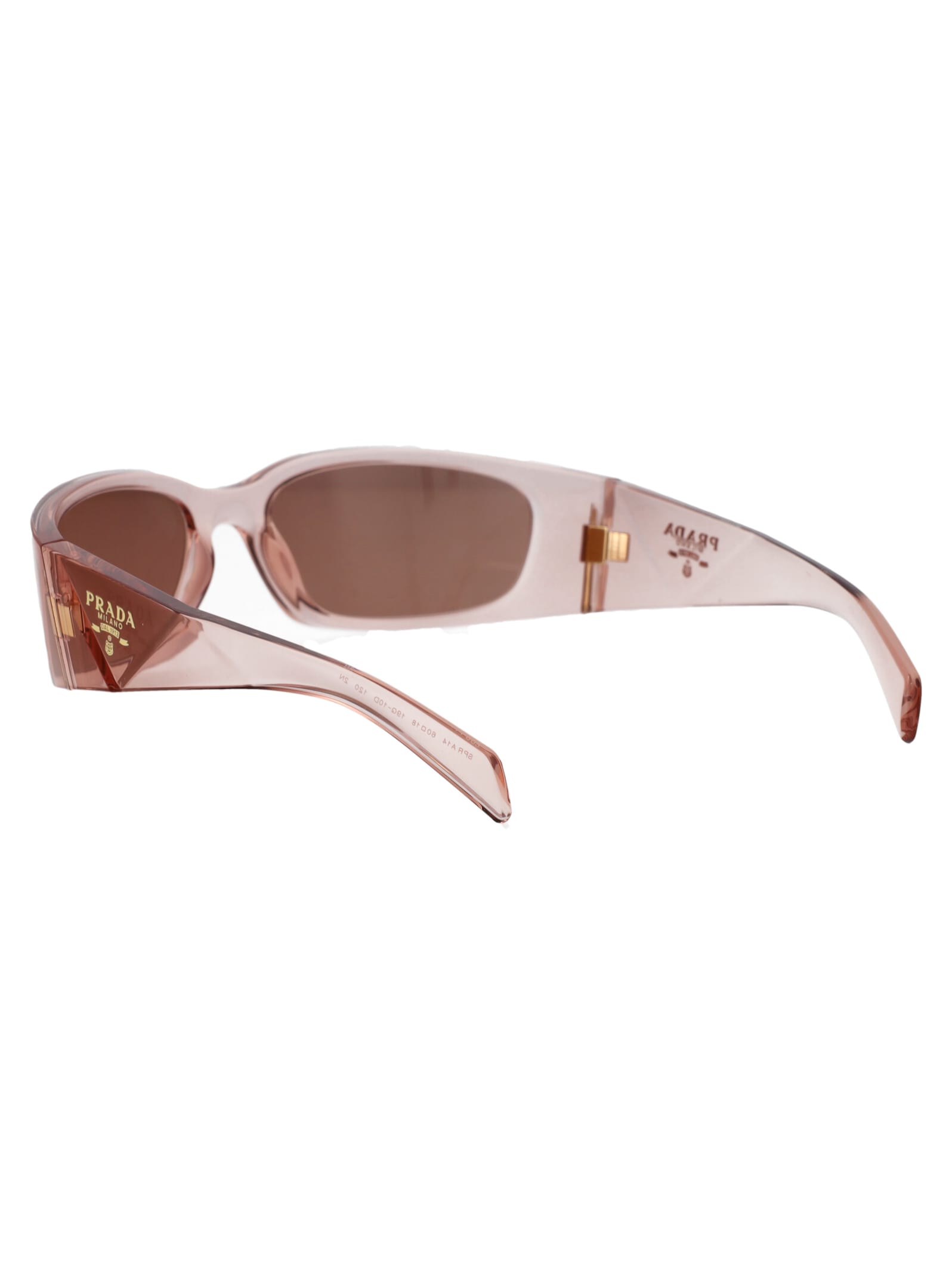 Shop Prada 0pr A14s Sunglasses In 19q10d Transparent Peach