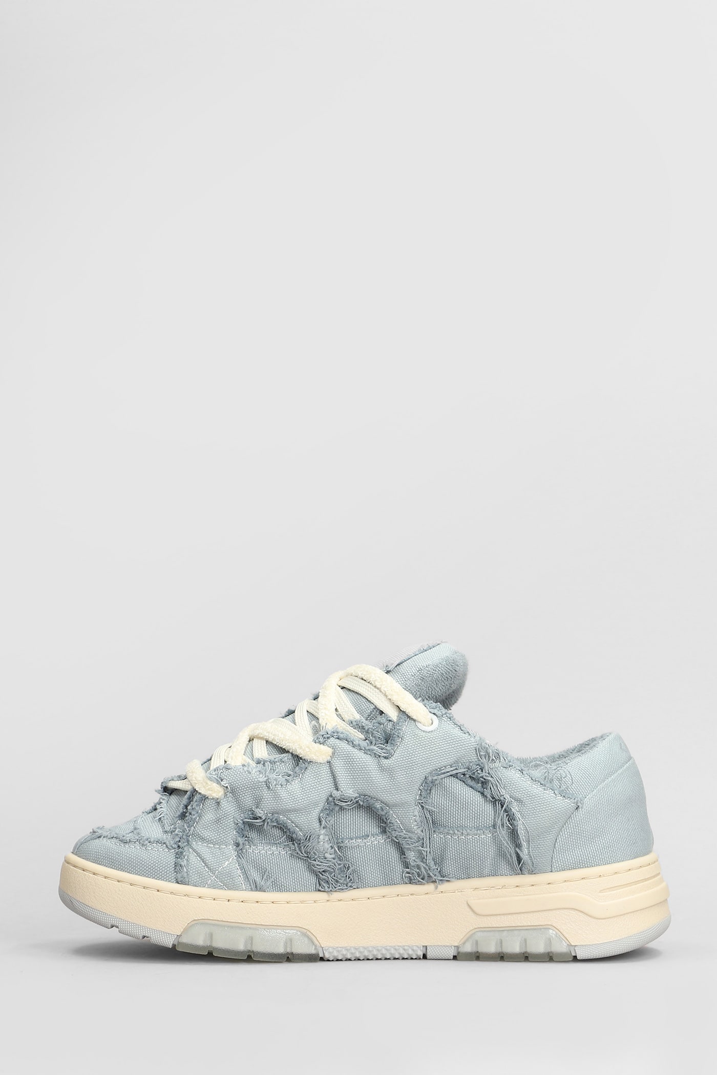 Shop Paura Santha 1 Sneakers In Cyan Canvas