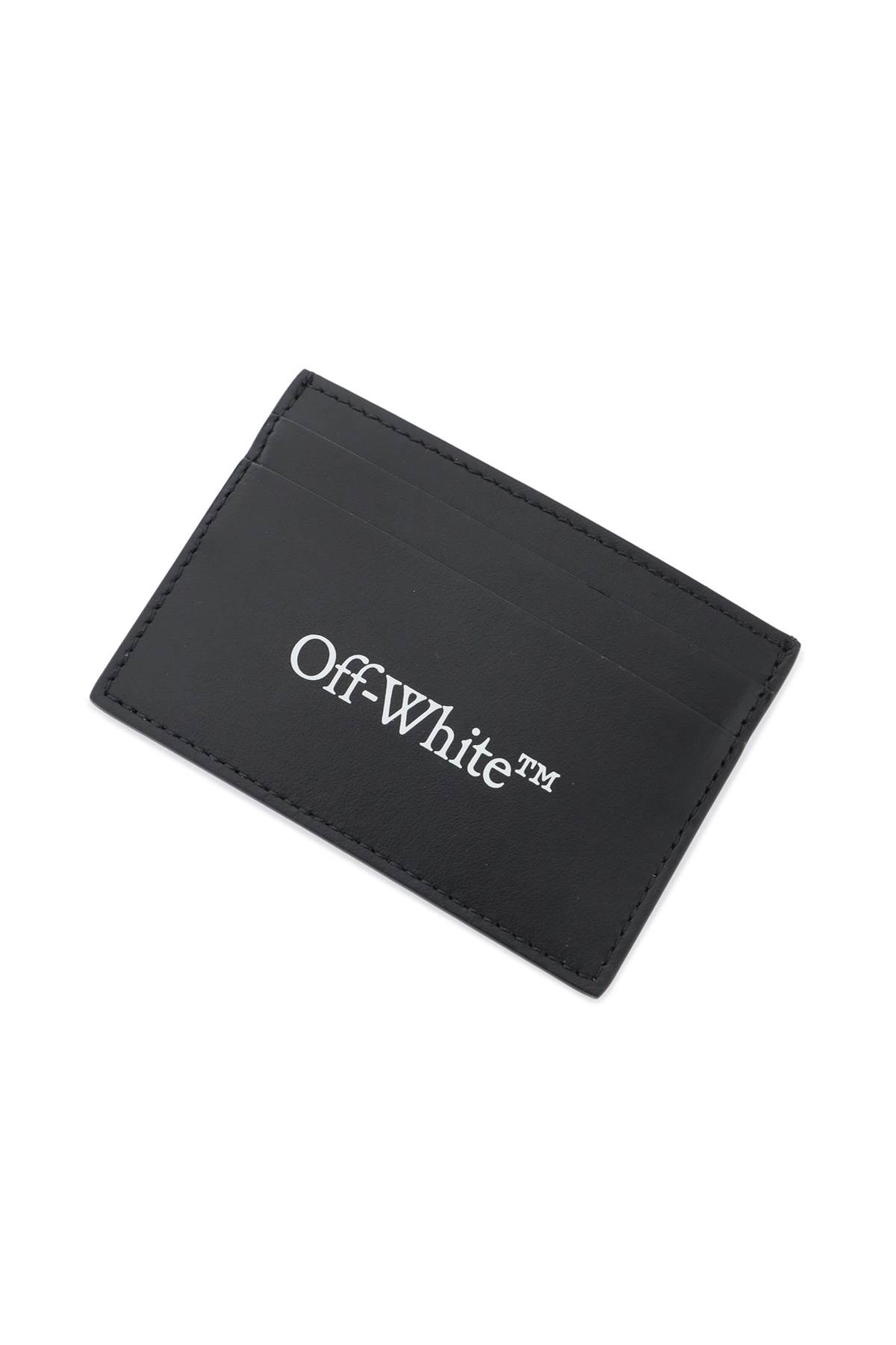 Shop Off-white Bookish Logo Card Holder In Nero/bianco