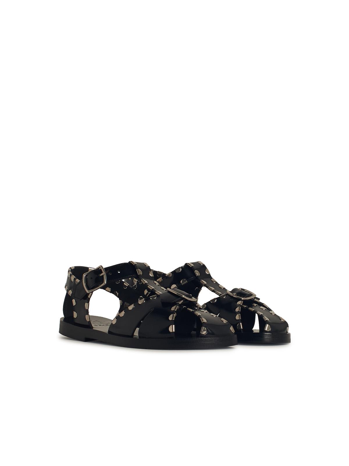 Shop Bally Pasely Black Leather Sandals