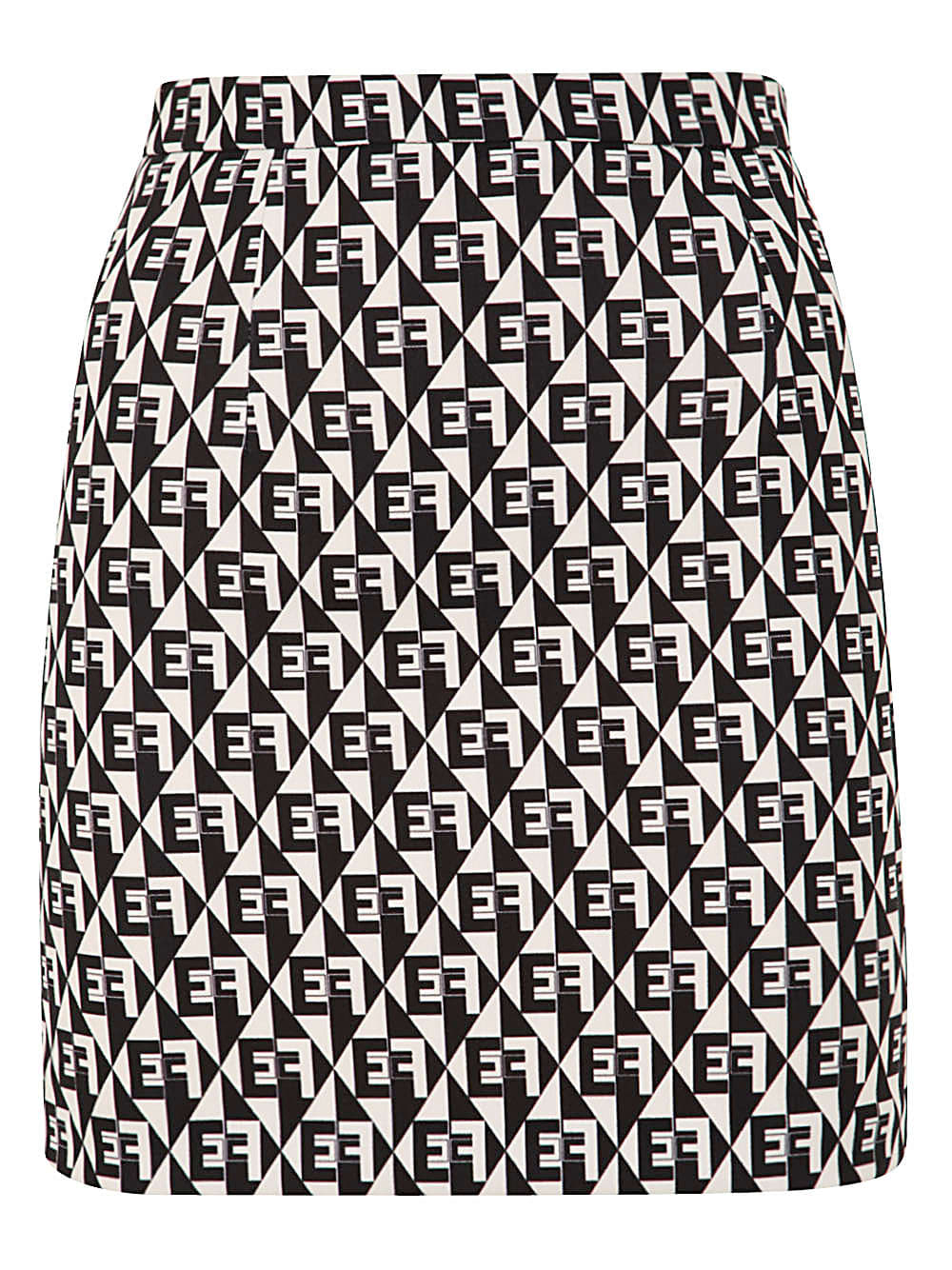 Elisabetta Franchi Monogram-print Mini Skirt In Black Butter