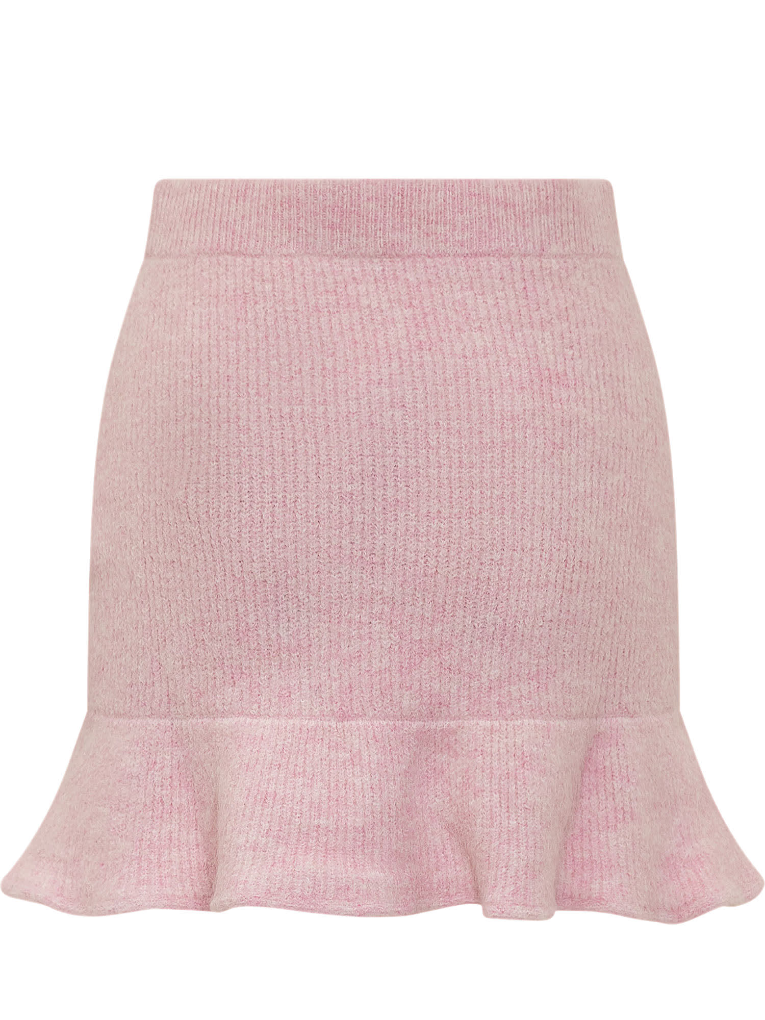 Shop Self-portrait Diamond Knitted Mini Skirt In Pink