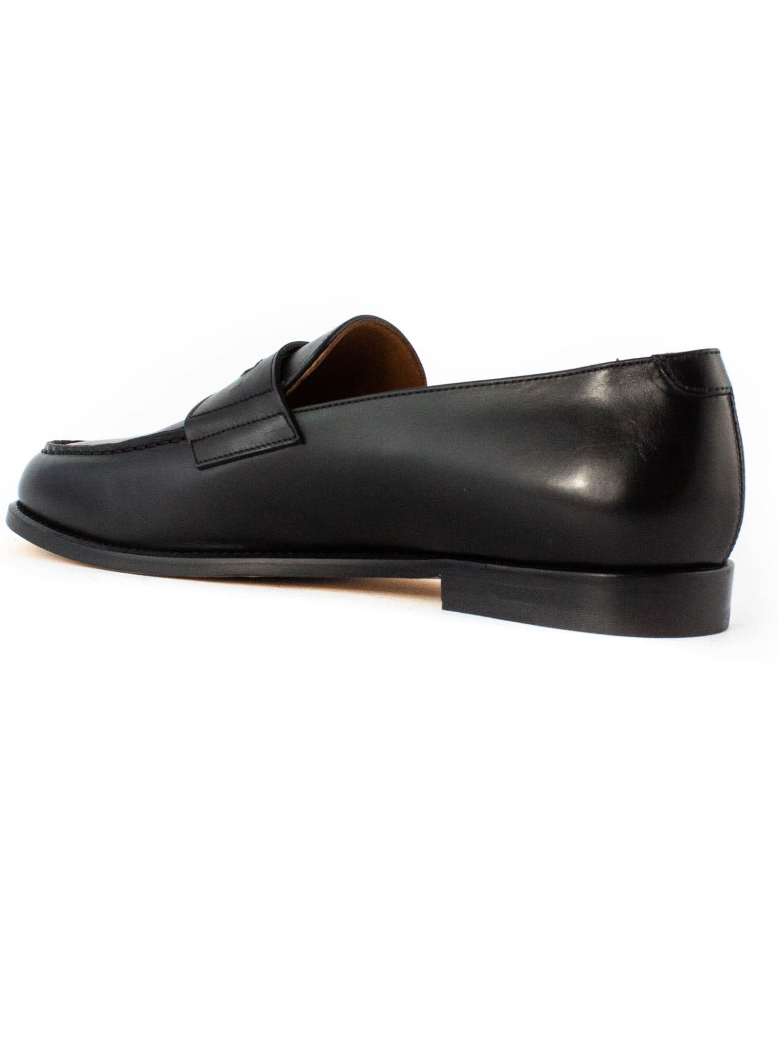 Shop Doucal's Mario Loafer In Black Leather
