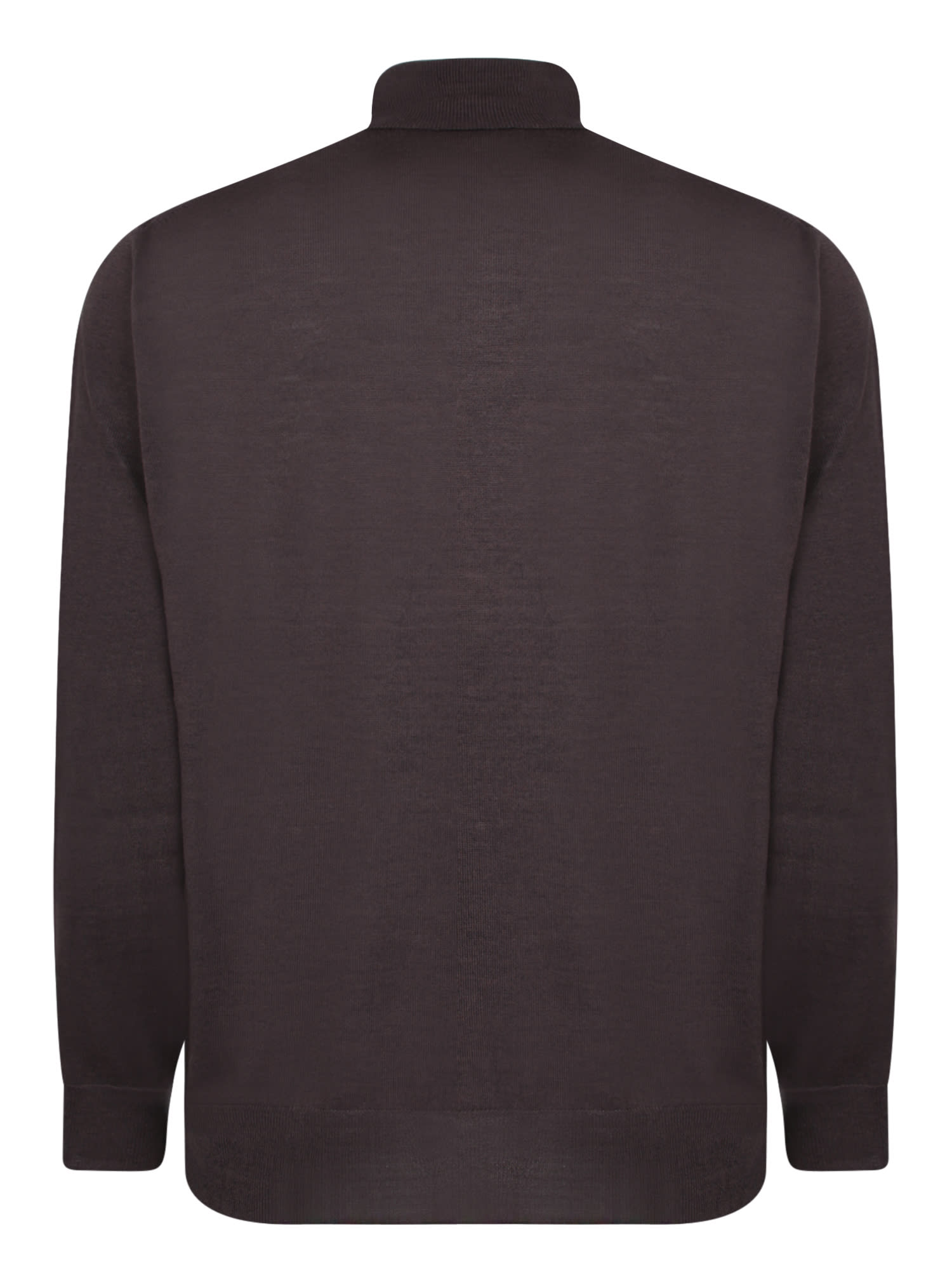 Shop Canali Brown Wool Turtleneck Sweater