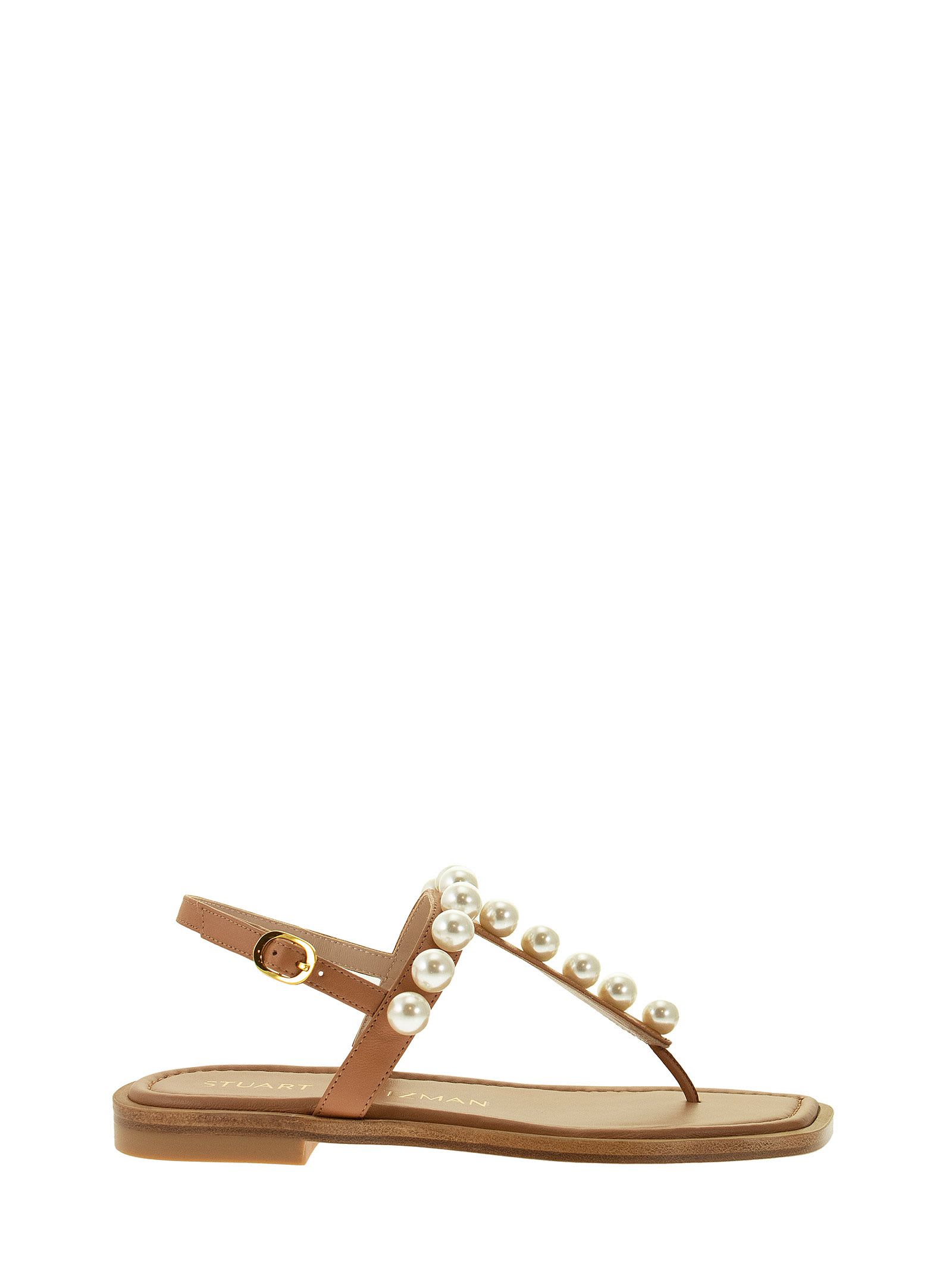 Stuart Weitzman Goldie T-strap - Pearl Sandal