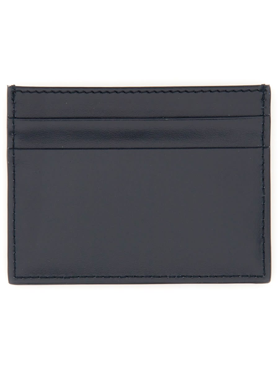Shop Dolce & Gabbana Leather Card Holder In Blue