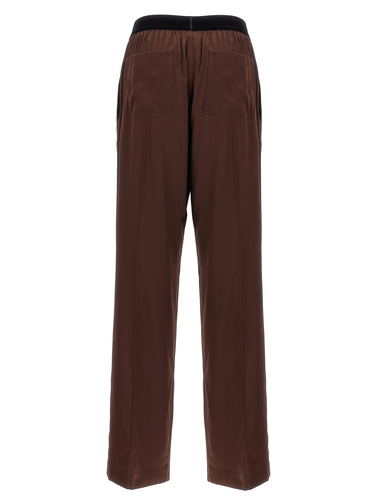 Shop Tom Ford Seta Stretch Trousers In Brown