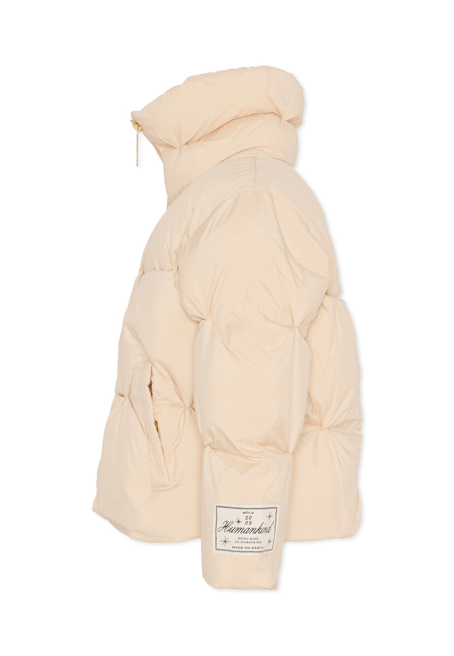 Molo Quilted Funnel Jacket In Neutral