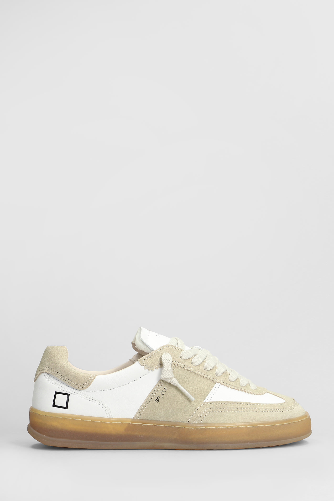 D. A.T. E. Sporty Sneakers In White Suede And Leather