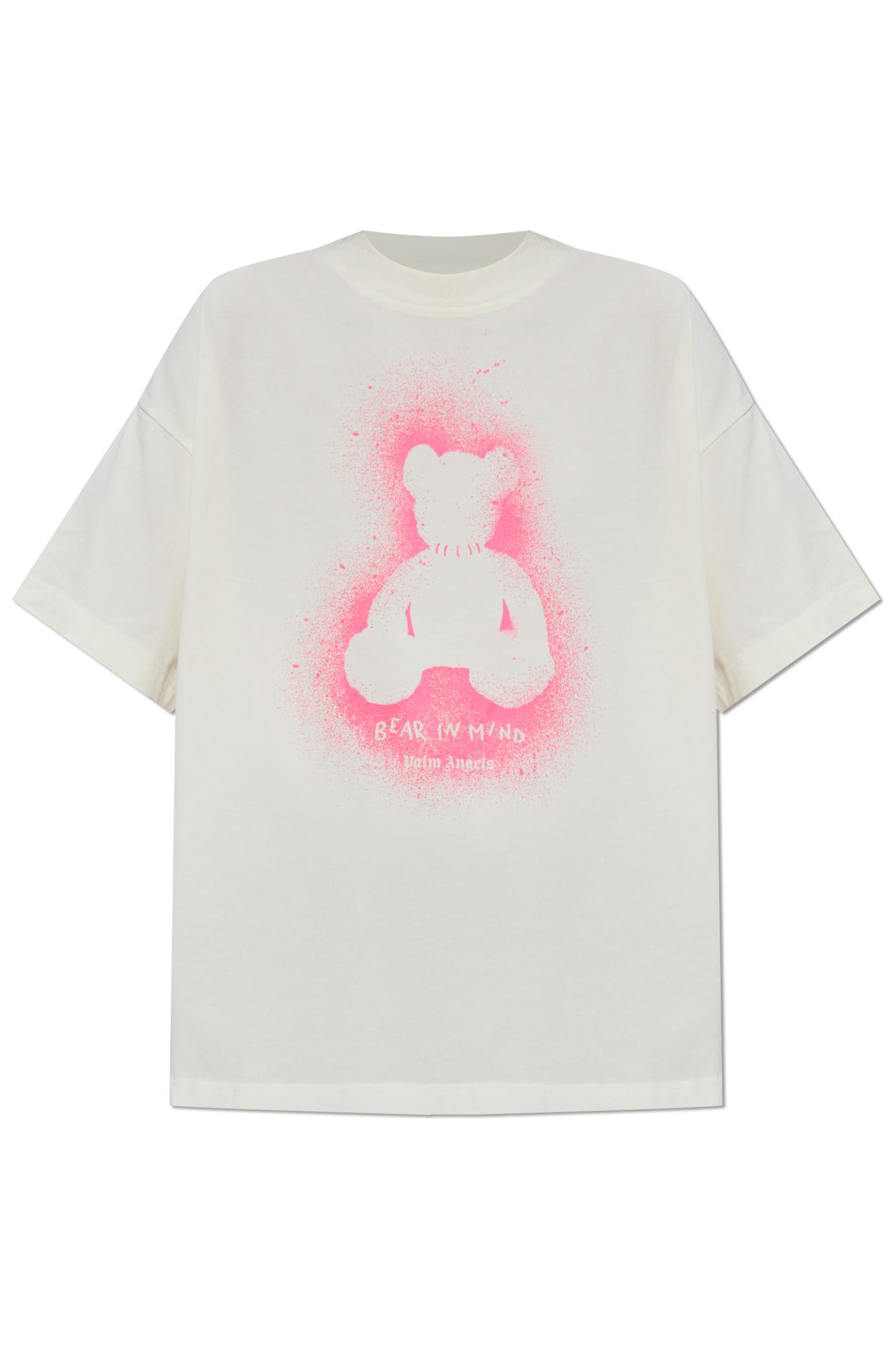Palm Angels Ivory Cotton T-shirt In White