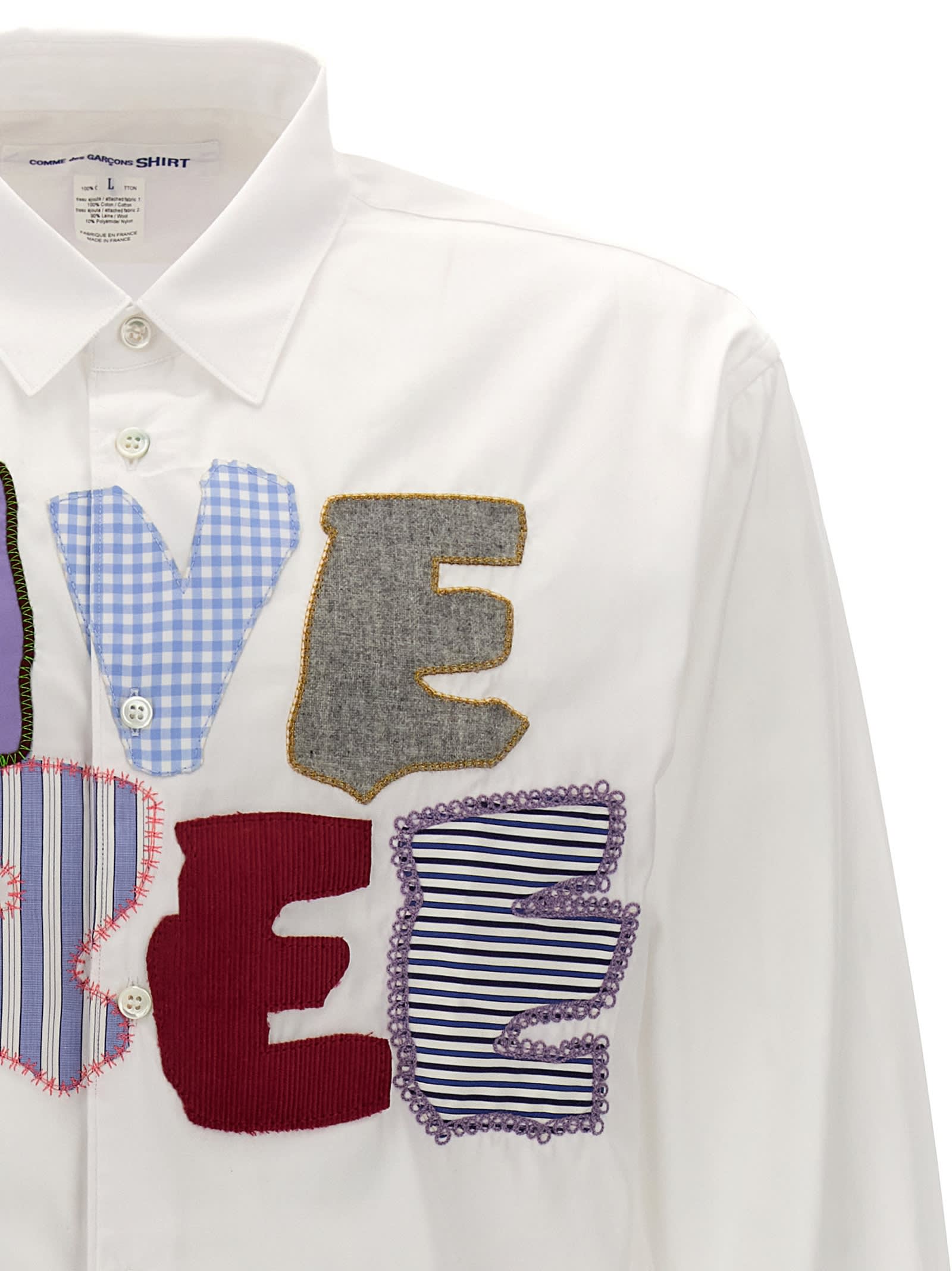 Shop Comme Des Garçons Shirt Live Free Shirt In White