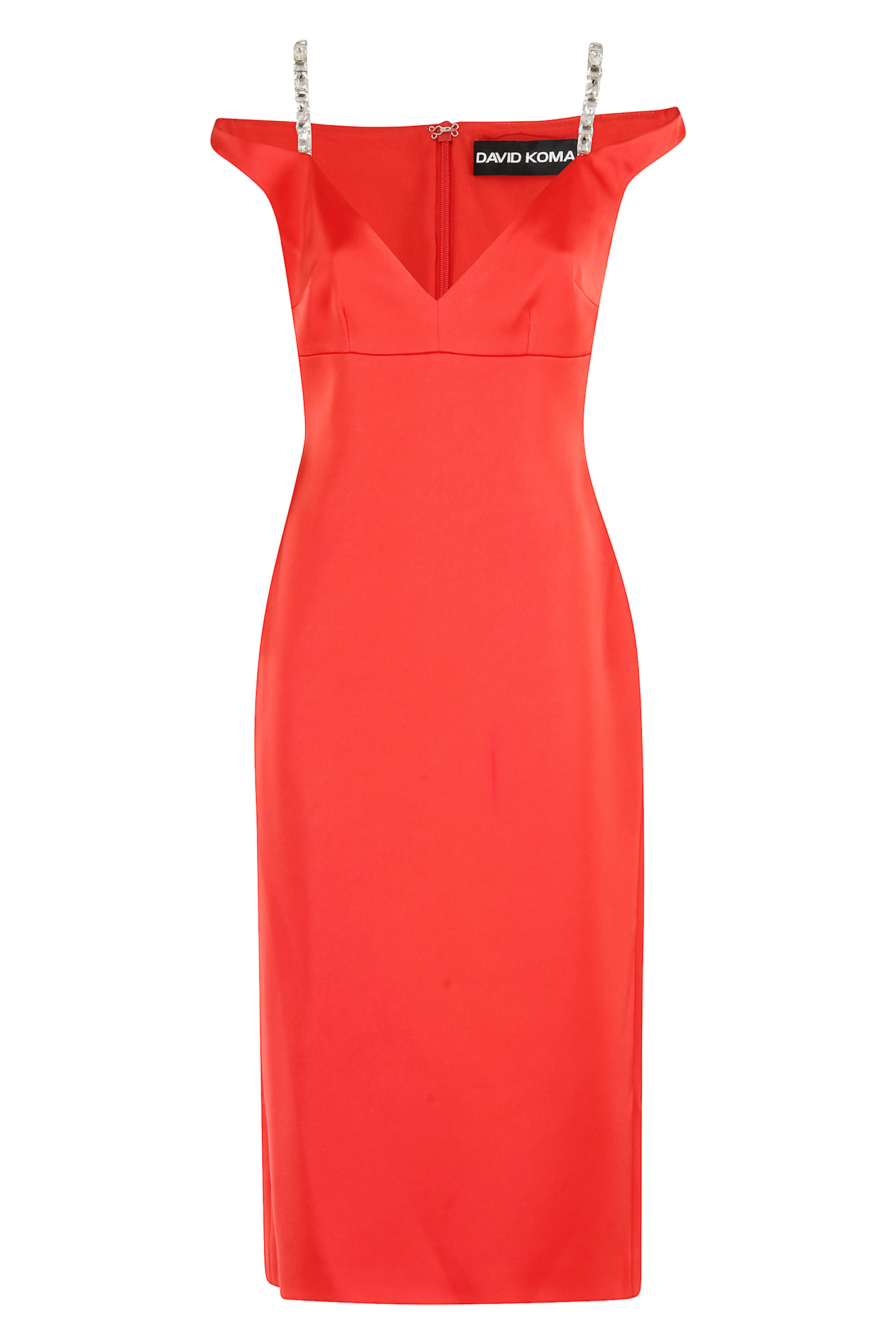 David Koma Vibrant Red Midi Dress In Red