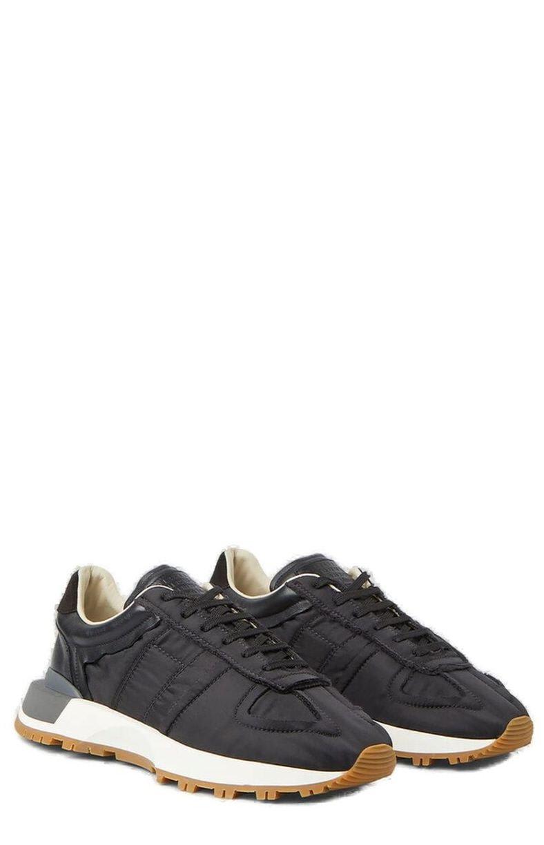 Shop Maison Margiela Panelled Lace-up Sneakers In Black