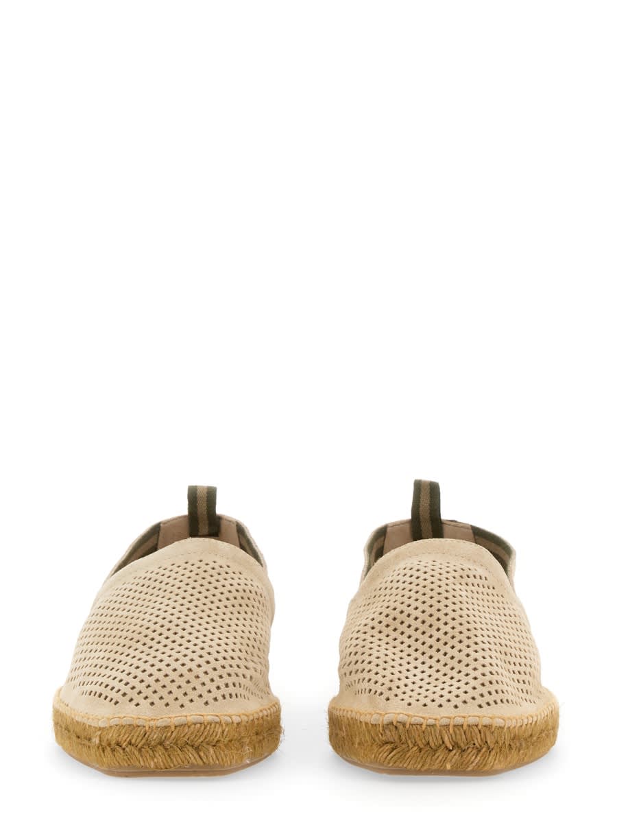 Castaã±er Pablo Round Toe Perforated Espadrille In Neutral