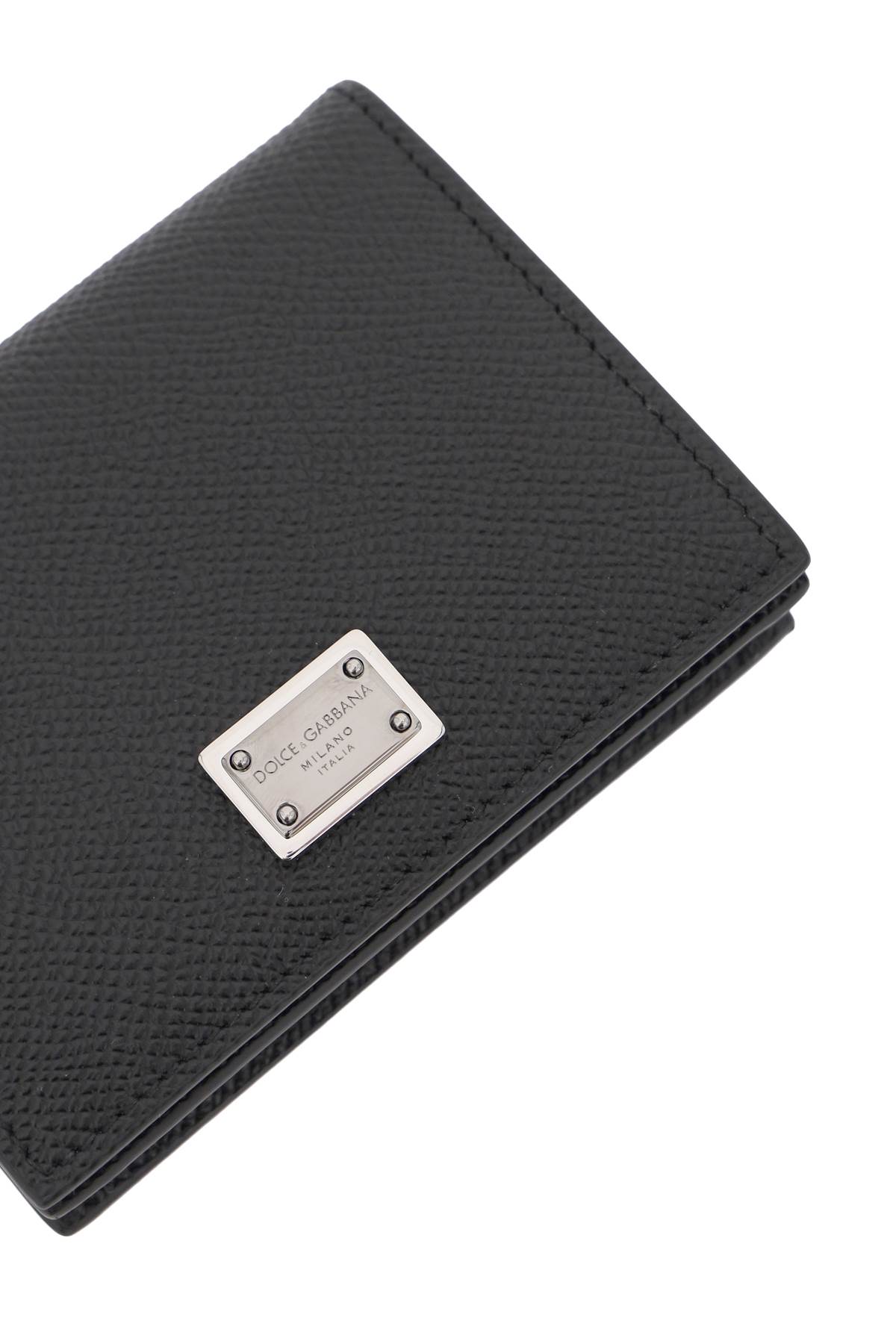 Dolce & Gabbana Black Leather Dauphine Card Holder In Black