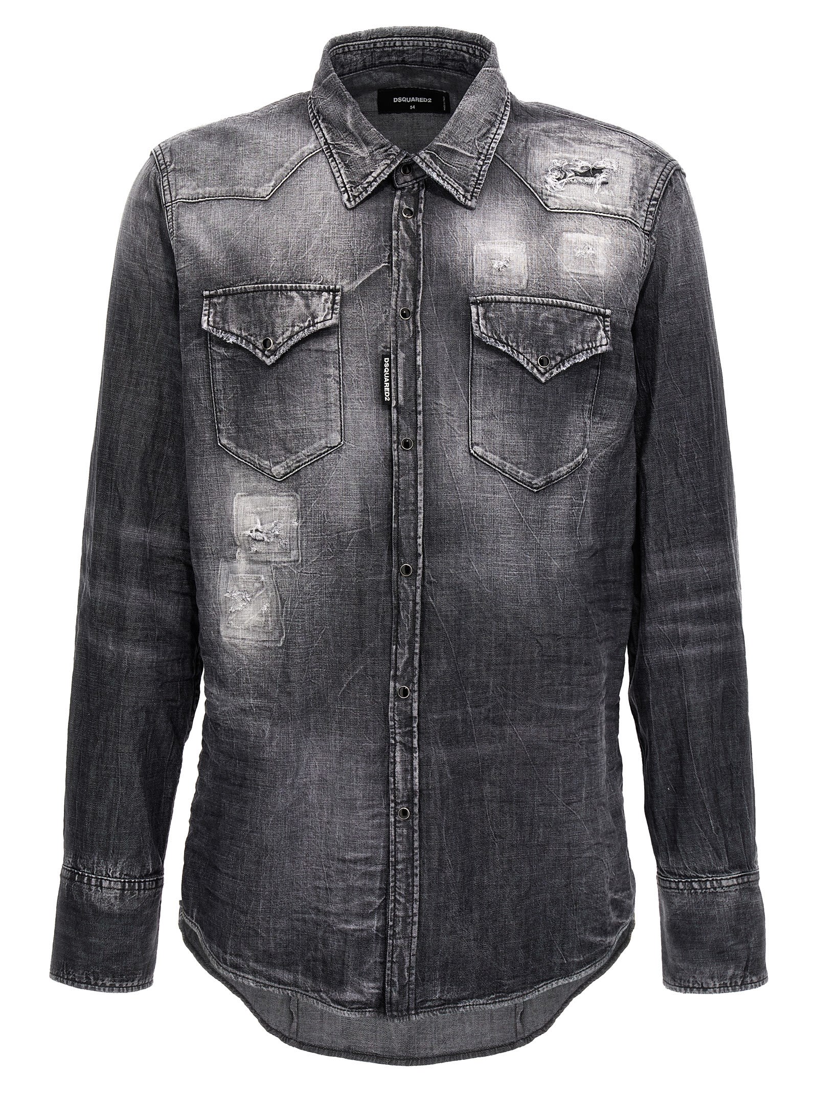 Shop Dsquared2 Classic Western Shirt In Black