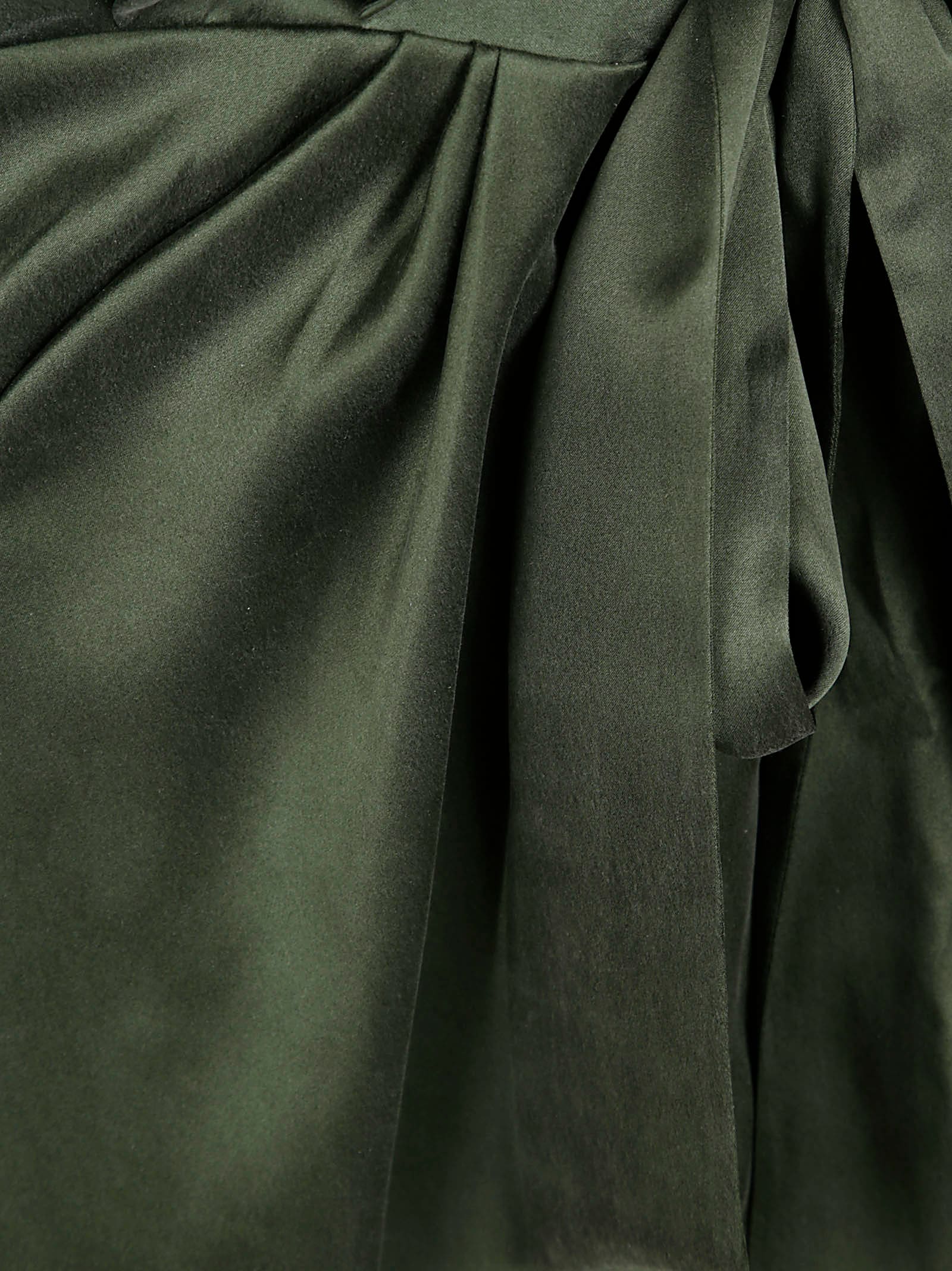 Zimmermann Silk Wrap Mini Dress In Green