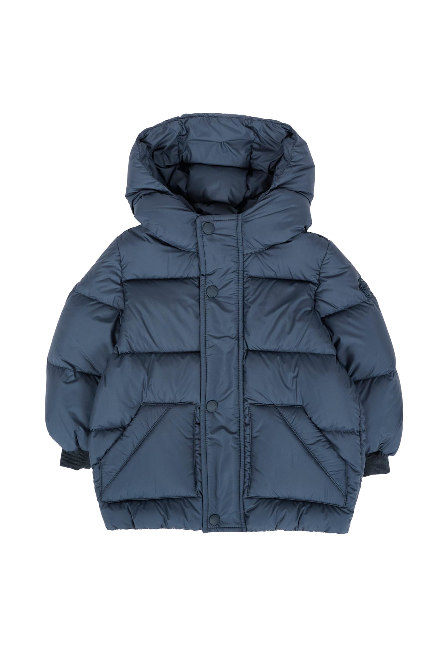 Colmar Blue Down Jacket For Babykids With Logo In Blue