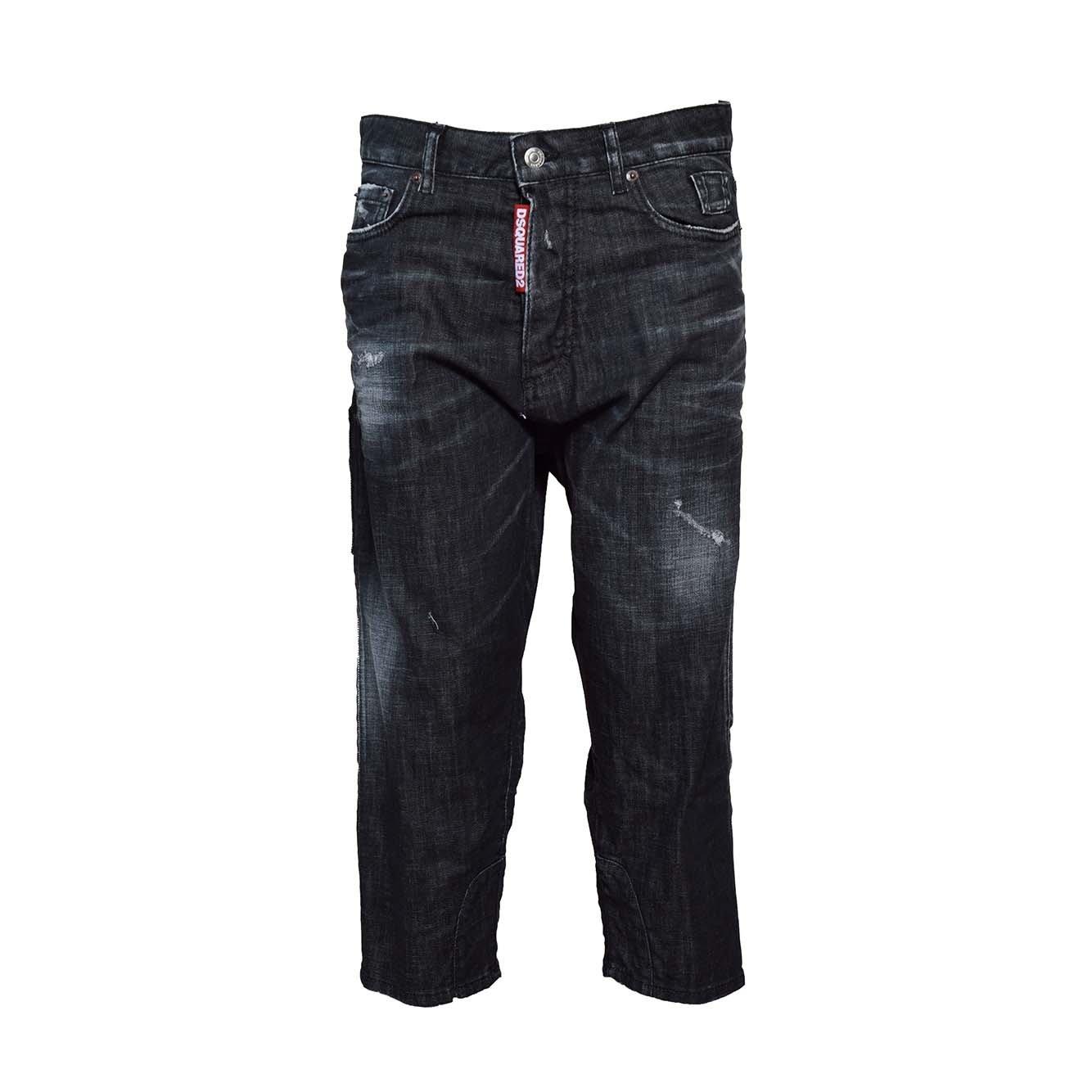 Shop Dsquared2 Low-rise Distressed Cropped Jeans In Black