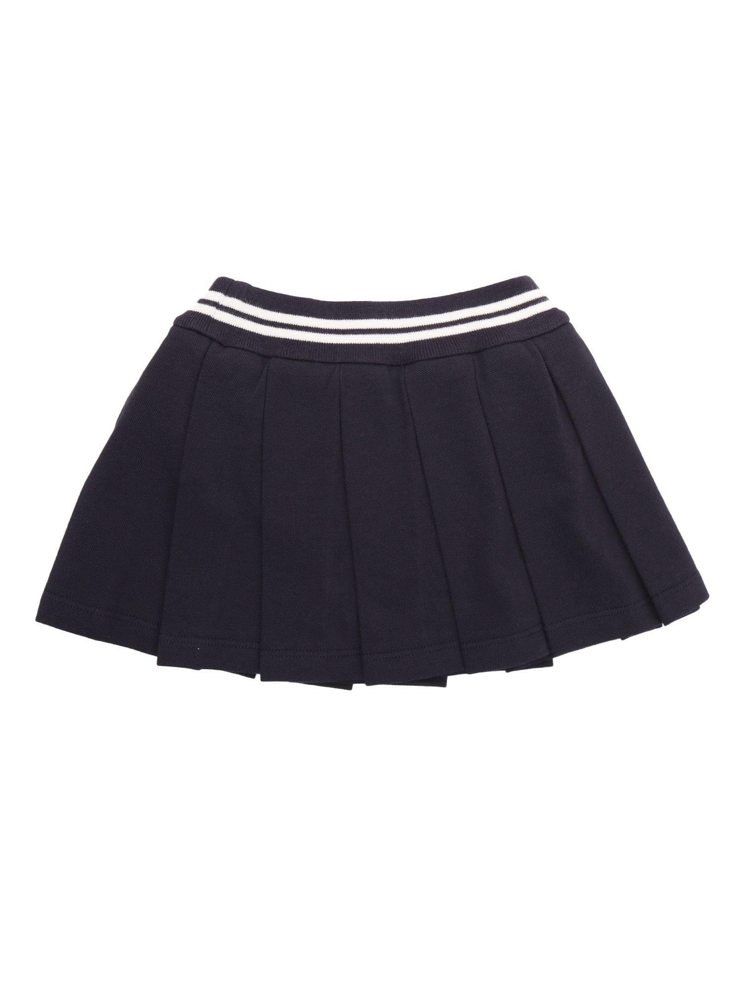 Shop Moncler Blue Pleated Skirt